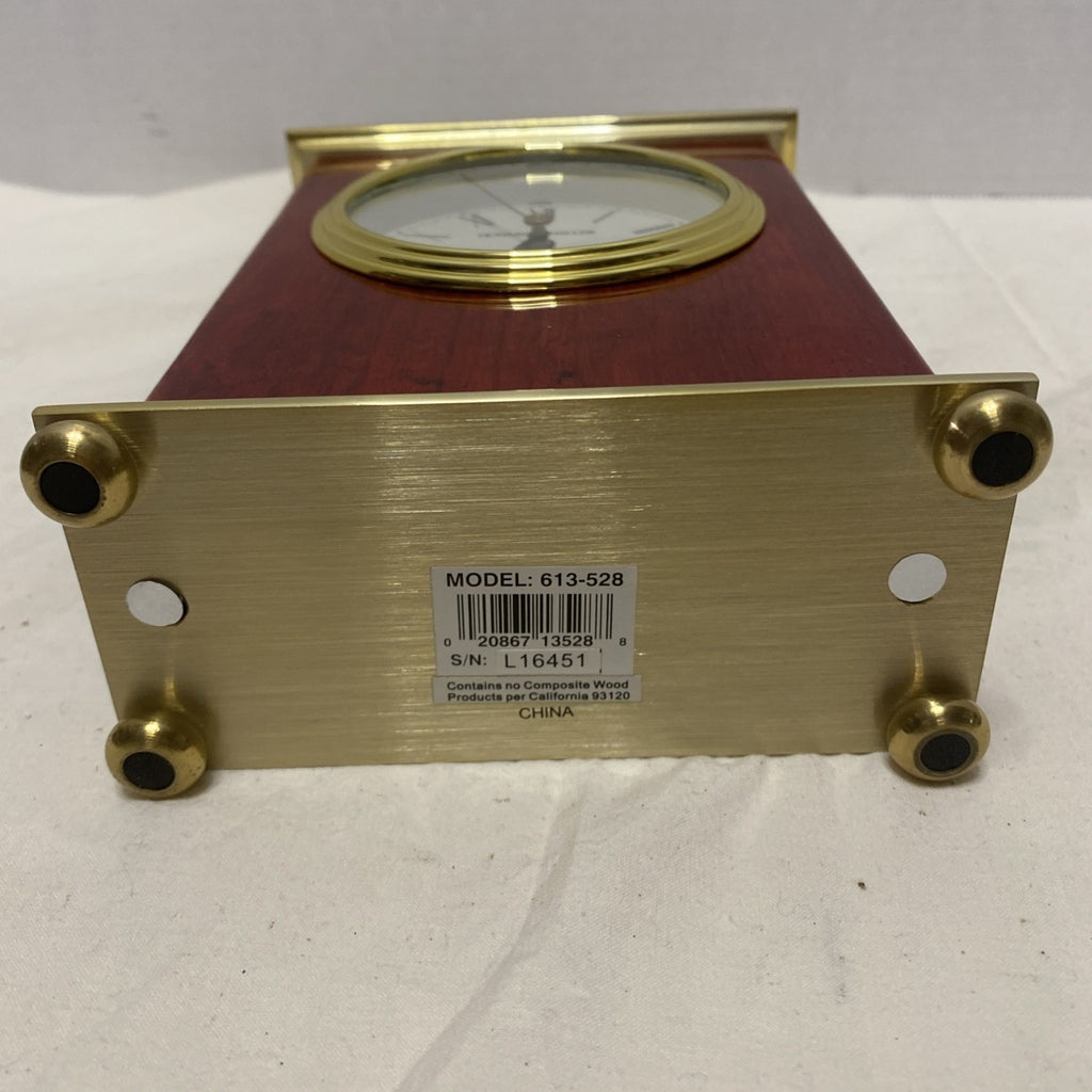 Howard Miller Wooden Carriage Desk Mantel Clock Brass and Rosewood Wood Mantle