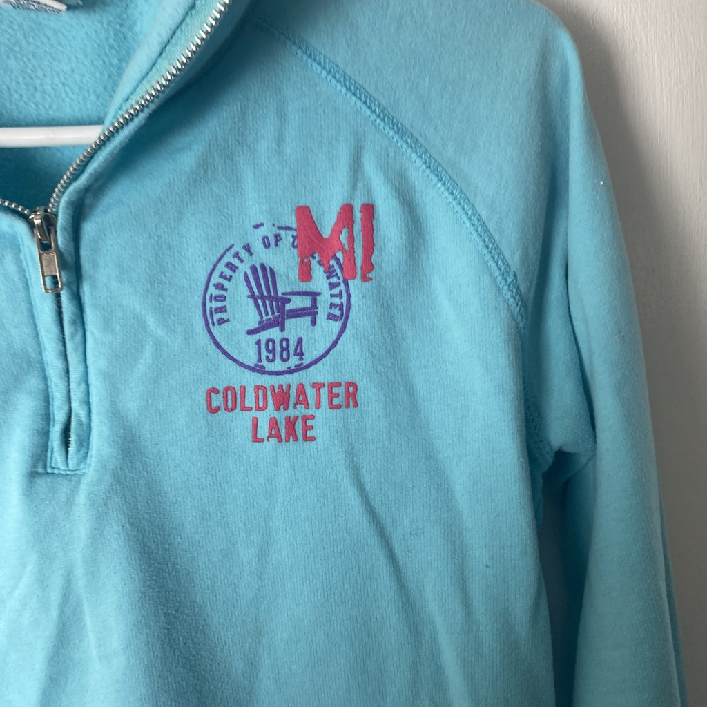 Camp David size medium women’s light blue long sleeve sweat top 1/4 zip