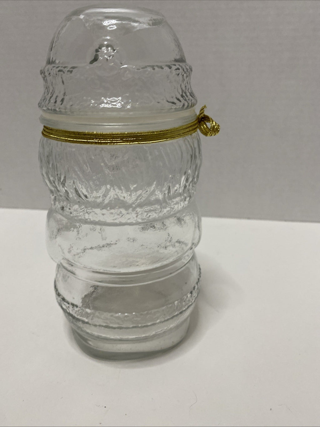 VTG Libbey Canada  Santa Claus Jar  Candy Poly Seal Glass Lid Holiday Rare
