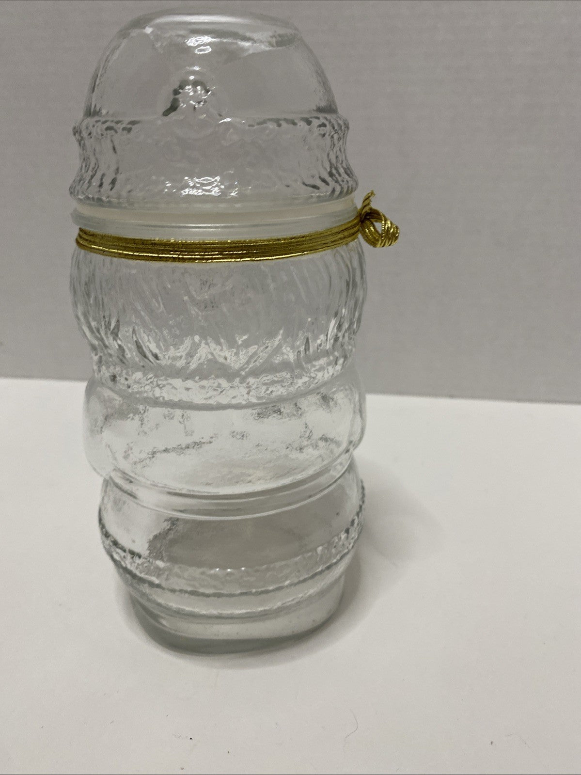 VTG Libbey Canada  Santa Claus Jar  Candy Poly Seal Glass Lid Holiday Rare