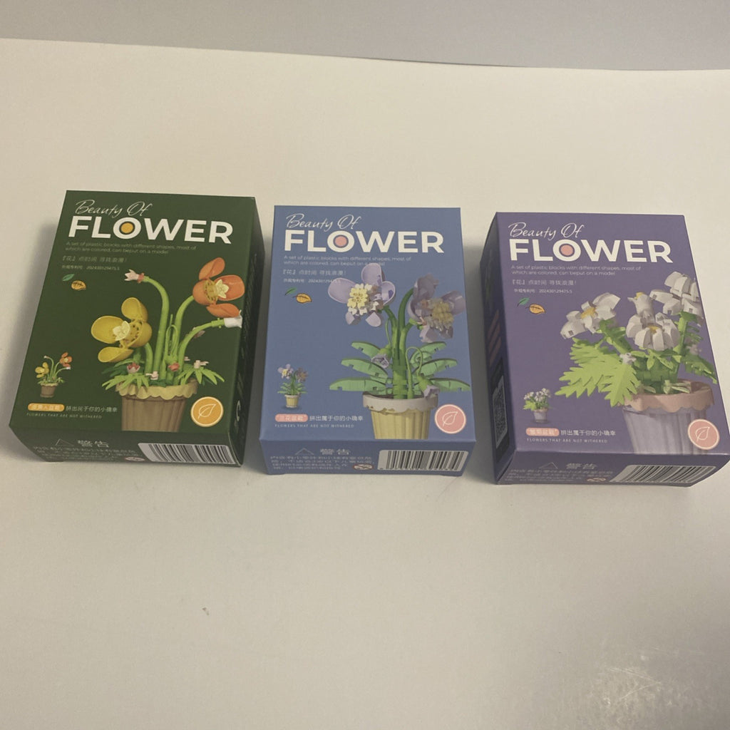Beauty of FLOWER Lot/Set of Plastic Blocks Pcs. 10 Boxes, All Different And Comp