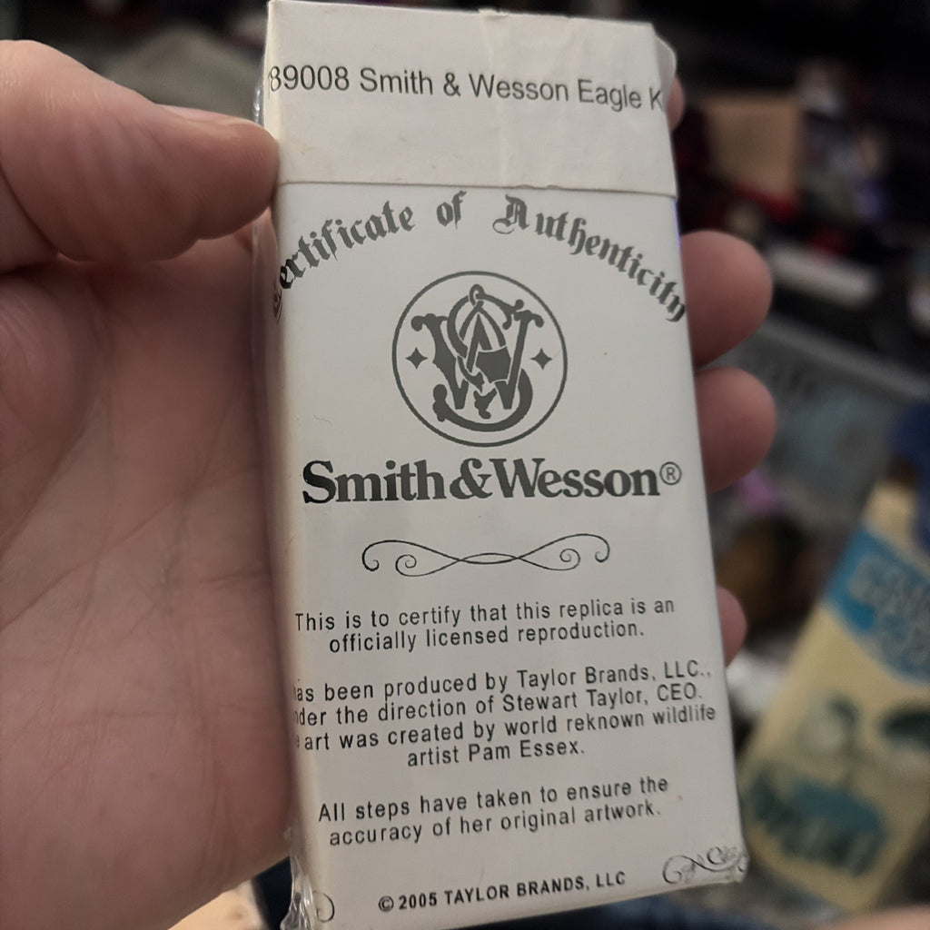 Vintage S&W Smith & Wesson BALD EAGLE Scrimshaw Knife Layden Essex