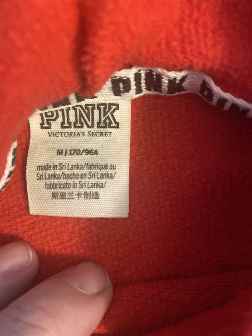 Pink pink nation midriff sweatshirt hoodie long sleeve woman size medium