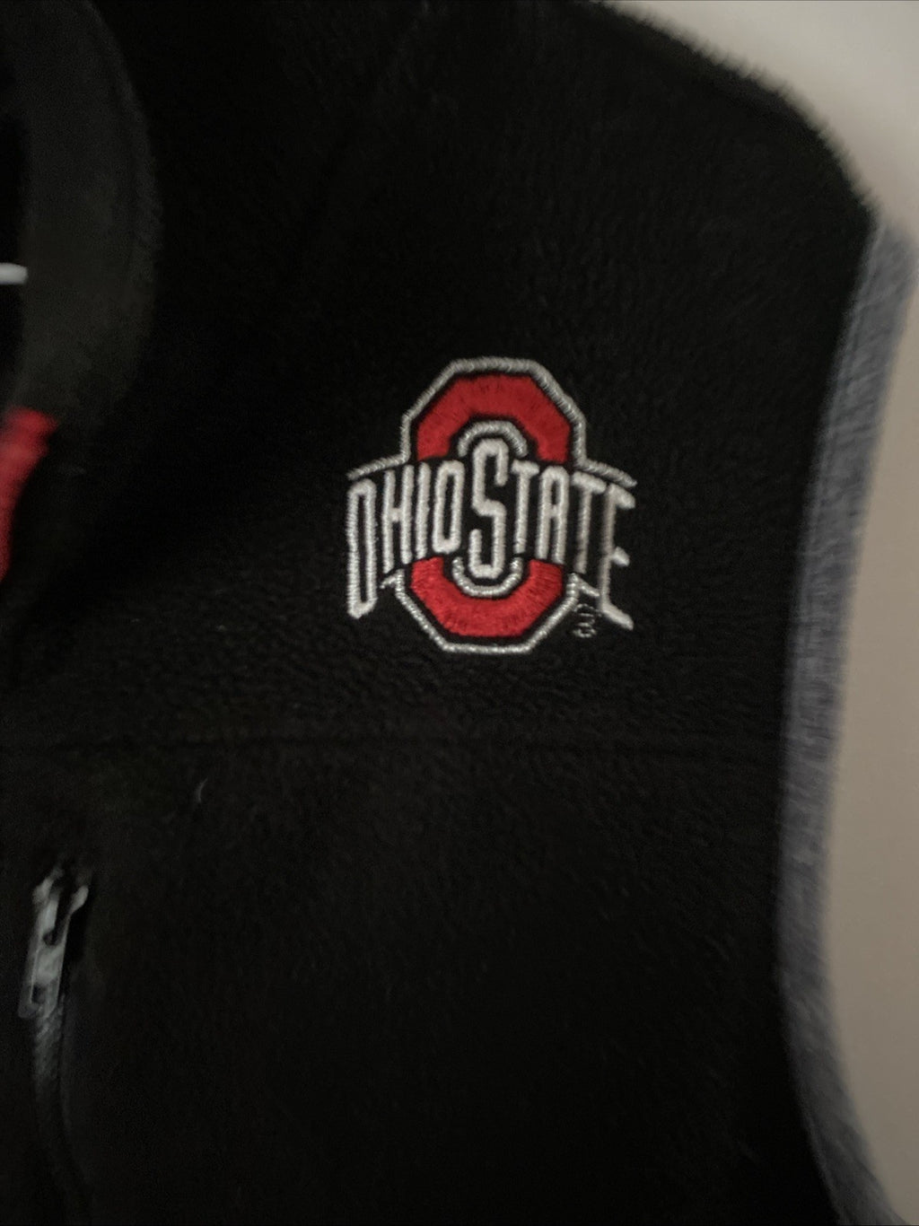 🏈Victoria’s Secret PINK Ohio State Buckeyes Full Zip Fleece Vest-Black-Size M