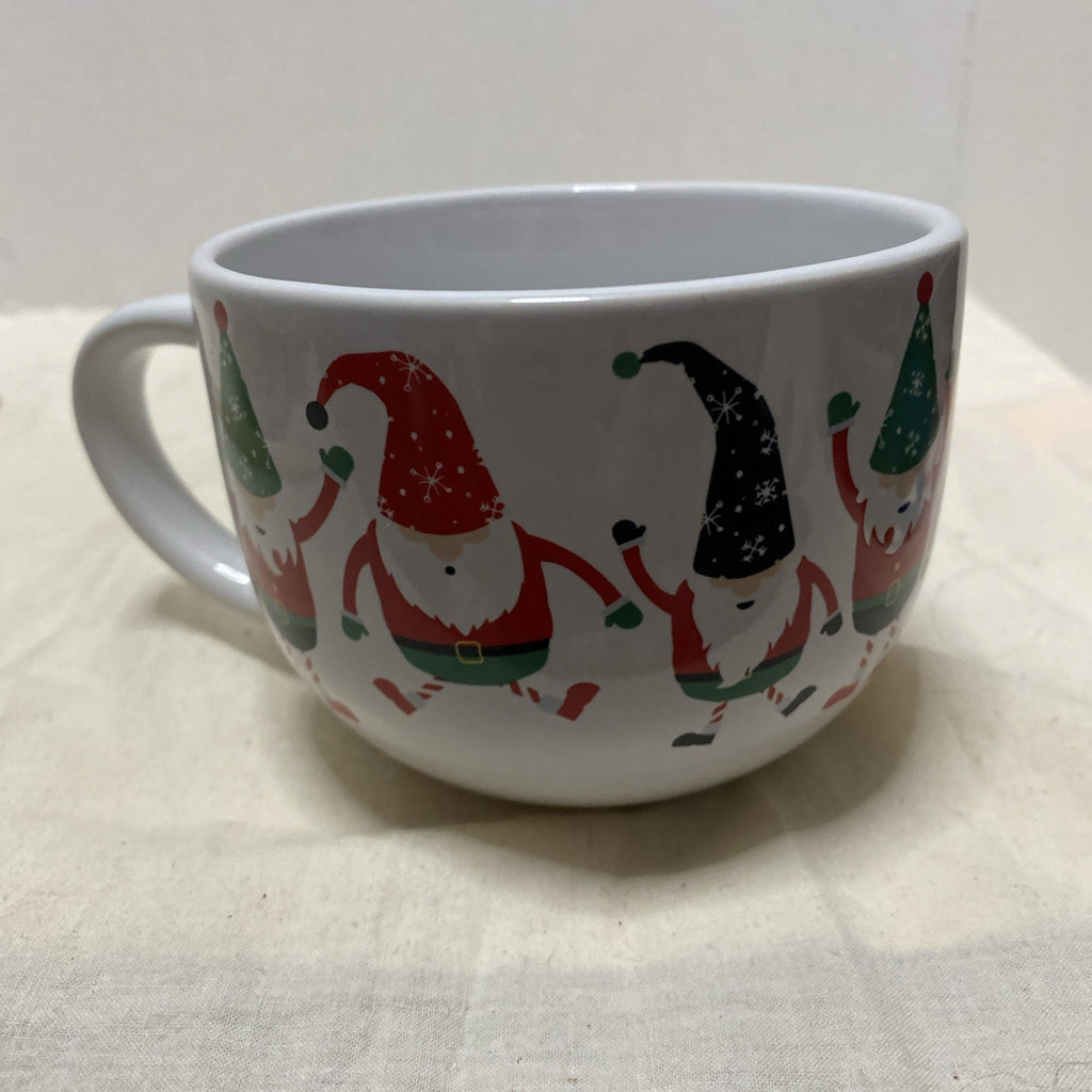 VINTAGE MSRF DESIGN STUDIO 18oz Jumbo Mug w Santa In Gnome Hats Coffee/Soup Mug
