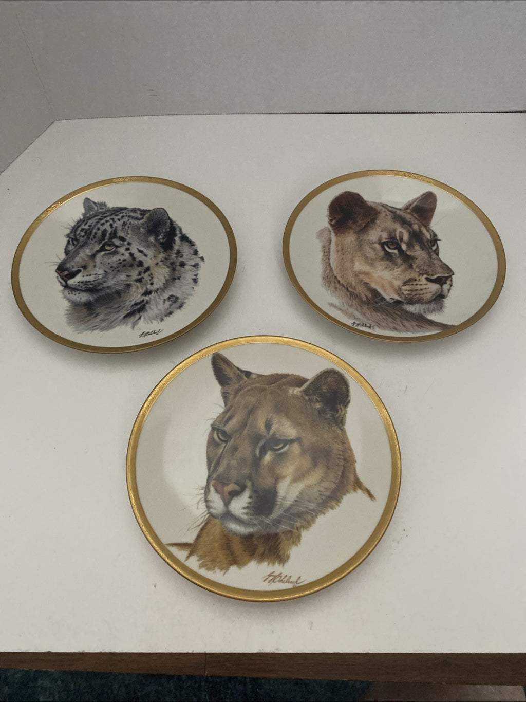 Vintage 1994 Lenox Great Cats of the World Collector Plates Lot Of 5