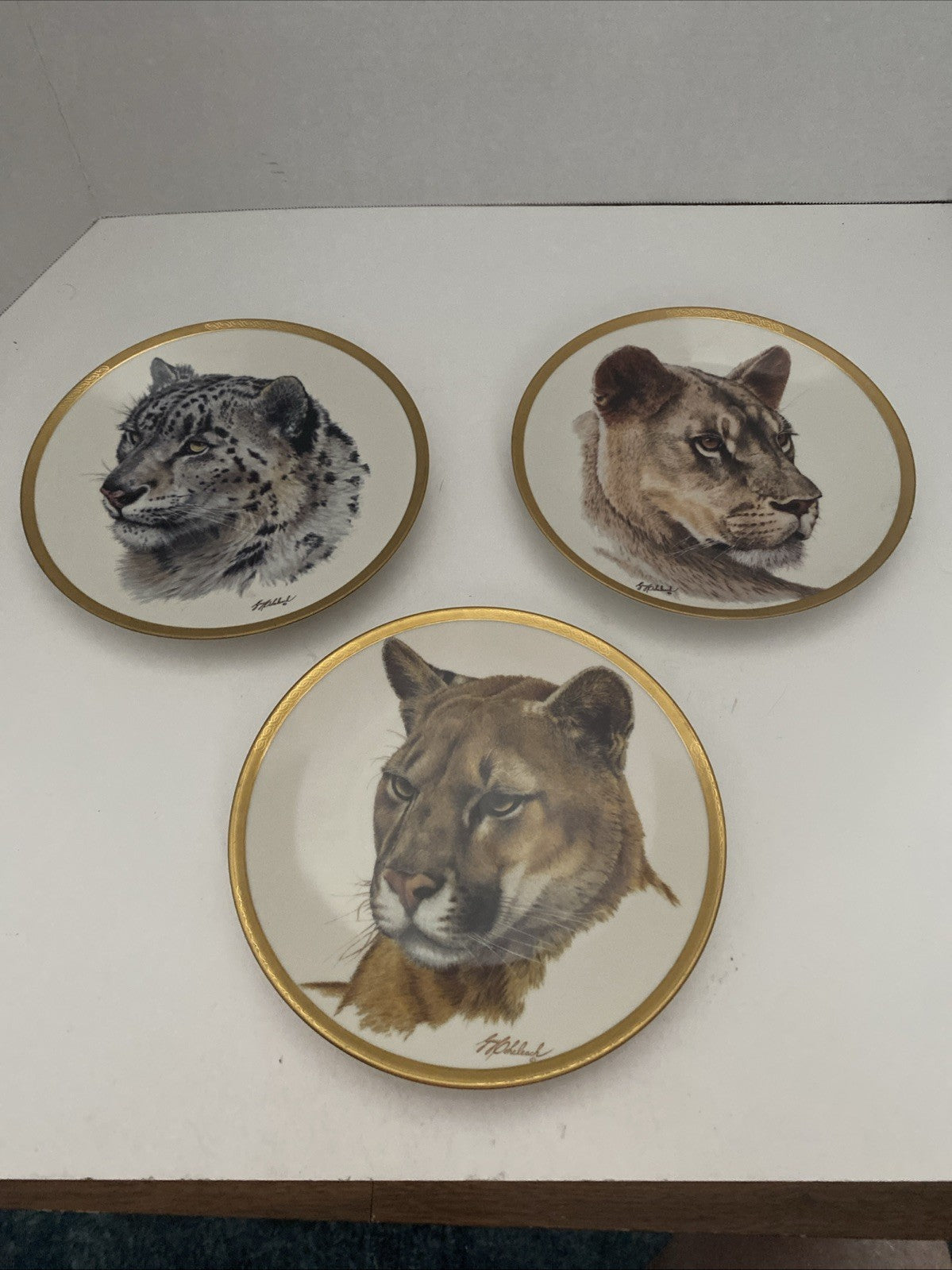 Vintage 1994 Lenox Great Cats of the World Collector Plates Lot Of 5