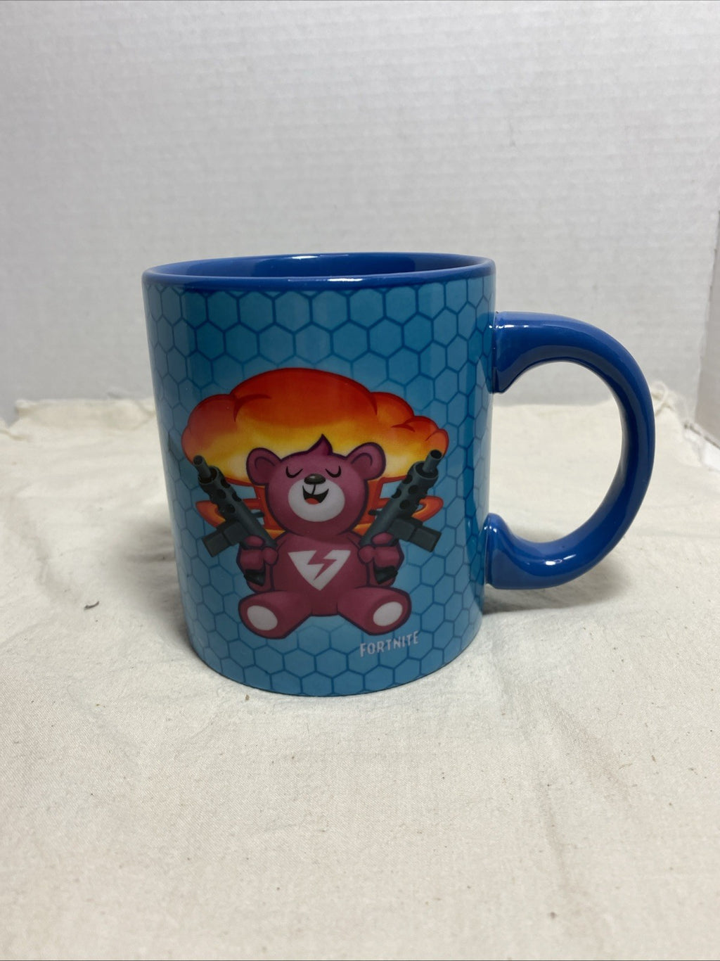 Fortnite Large Blue Coffee Mug Epic Games Cuddle Team Leader Honeycomb Pink Bear