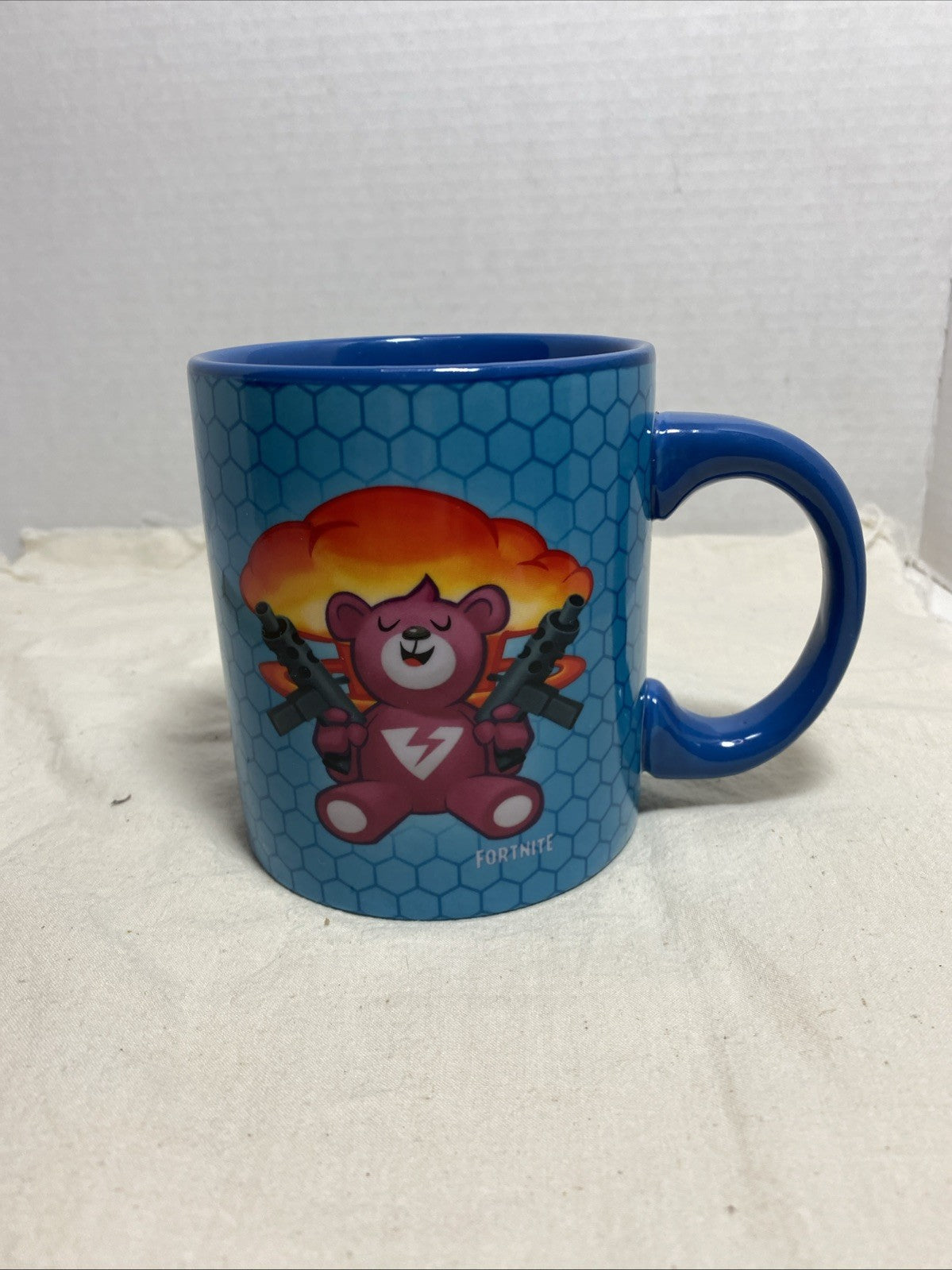 Fortnite Large Blue Coffee Mug Epic Games Cuddle Team Leader Honeycomb Pink Bear