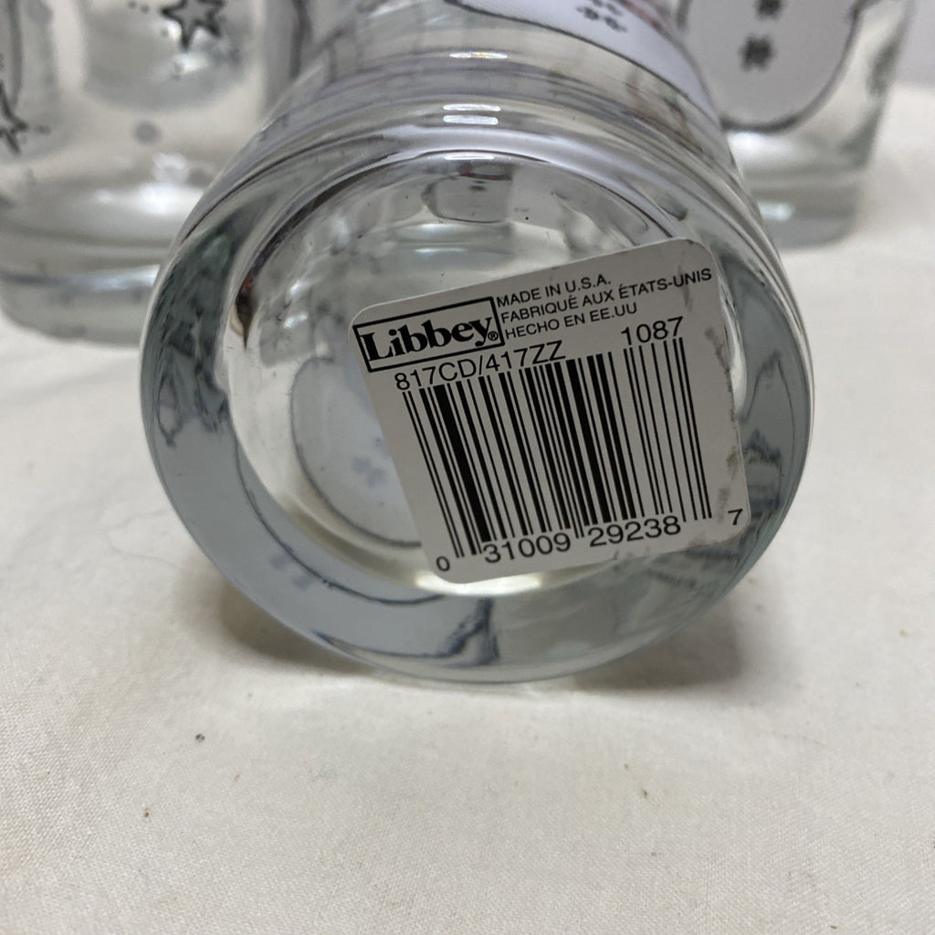 Vintage LIBBEY SNOWMAN GLASSES - Lot Of 6