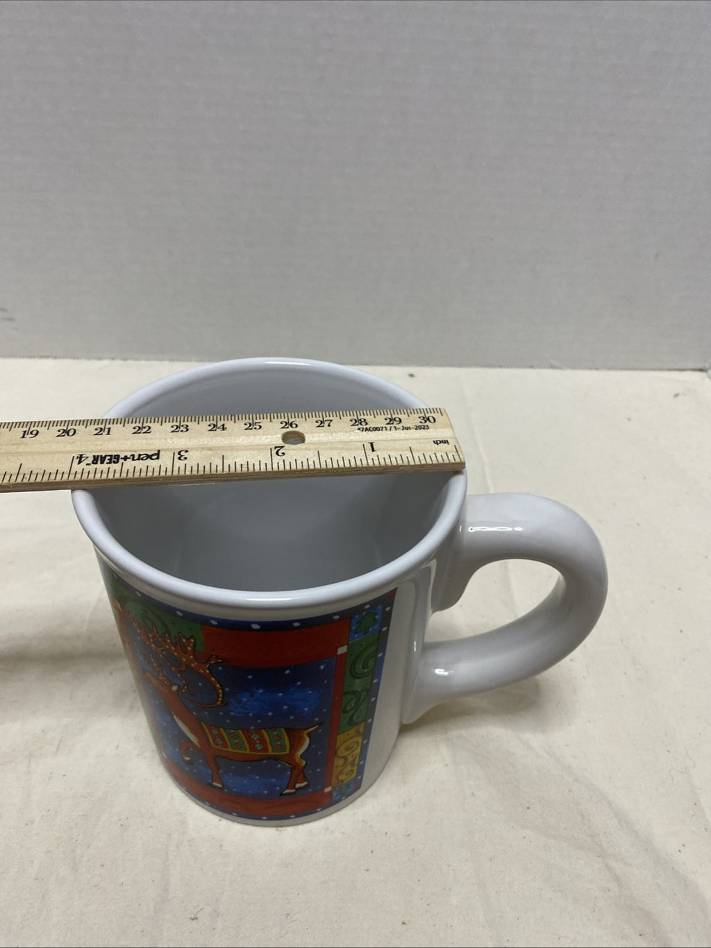 Test Riye International Stoneware Reindeer Coffee Cup Mug Christmas Holiday