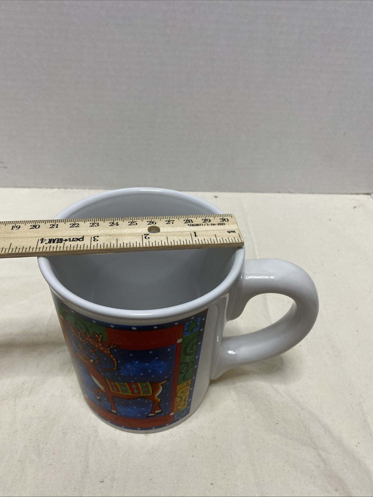 Test Riye International Stoneware Reindeer Coffee Cup Mug Christmas Holiday