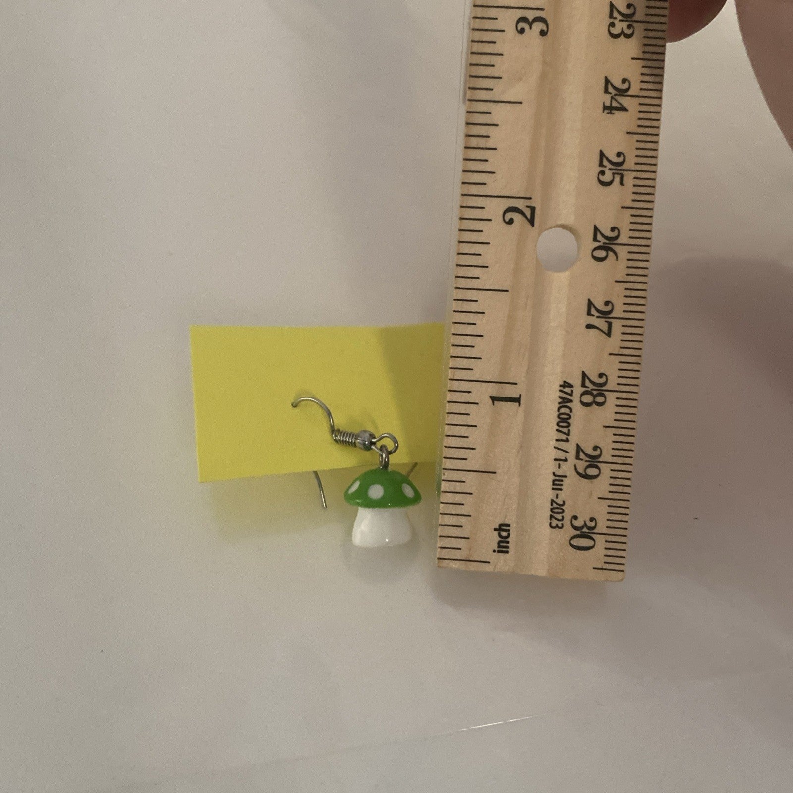 Handmade Mushroom Earrings New Nickel-free Green White Fungi