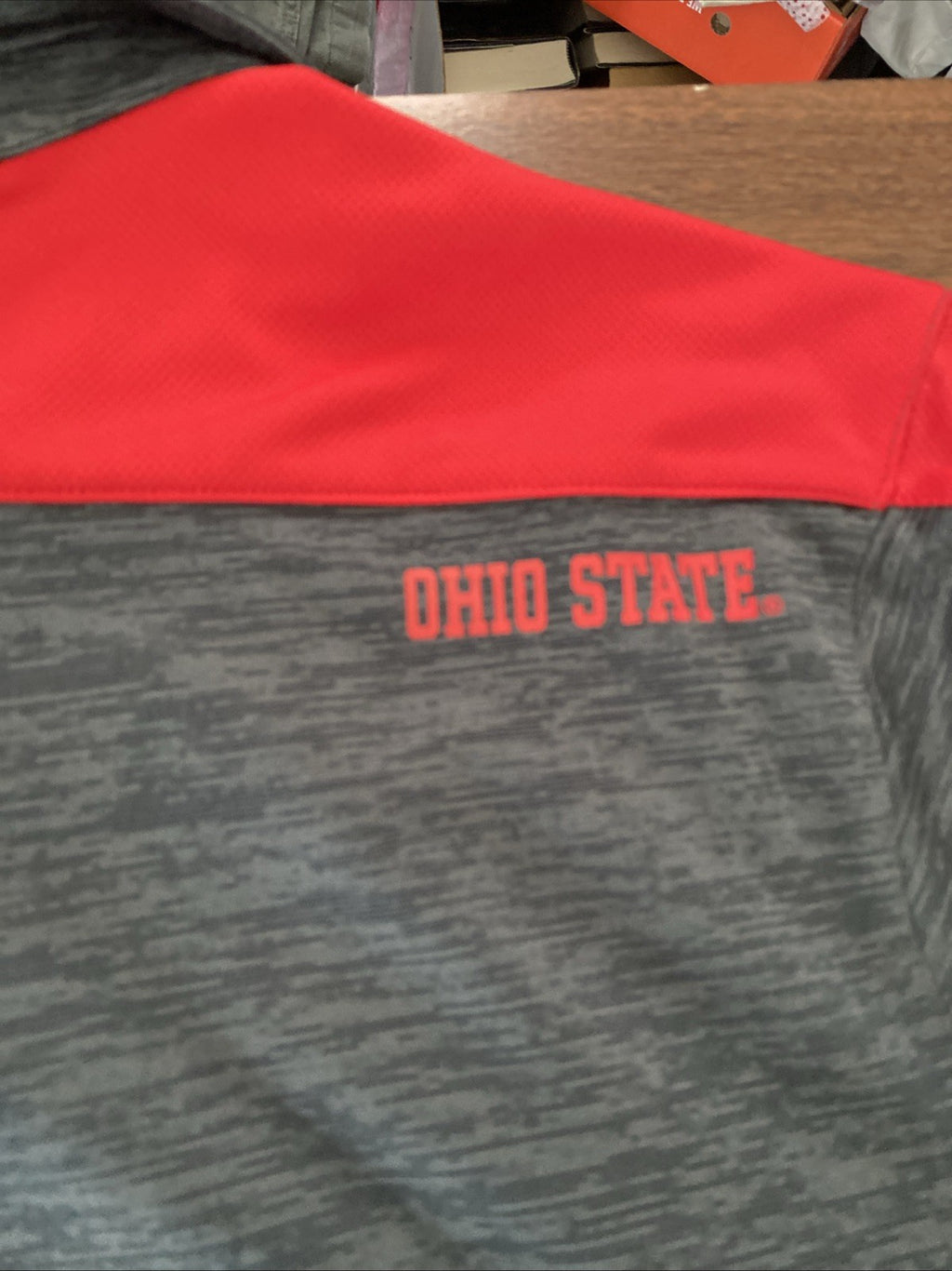 Varsity Ohio State Buckeyes Polo Shirt Mens Size 2XL Gray Short Sleeve Poly