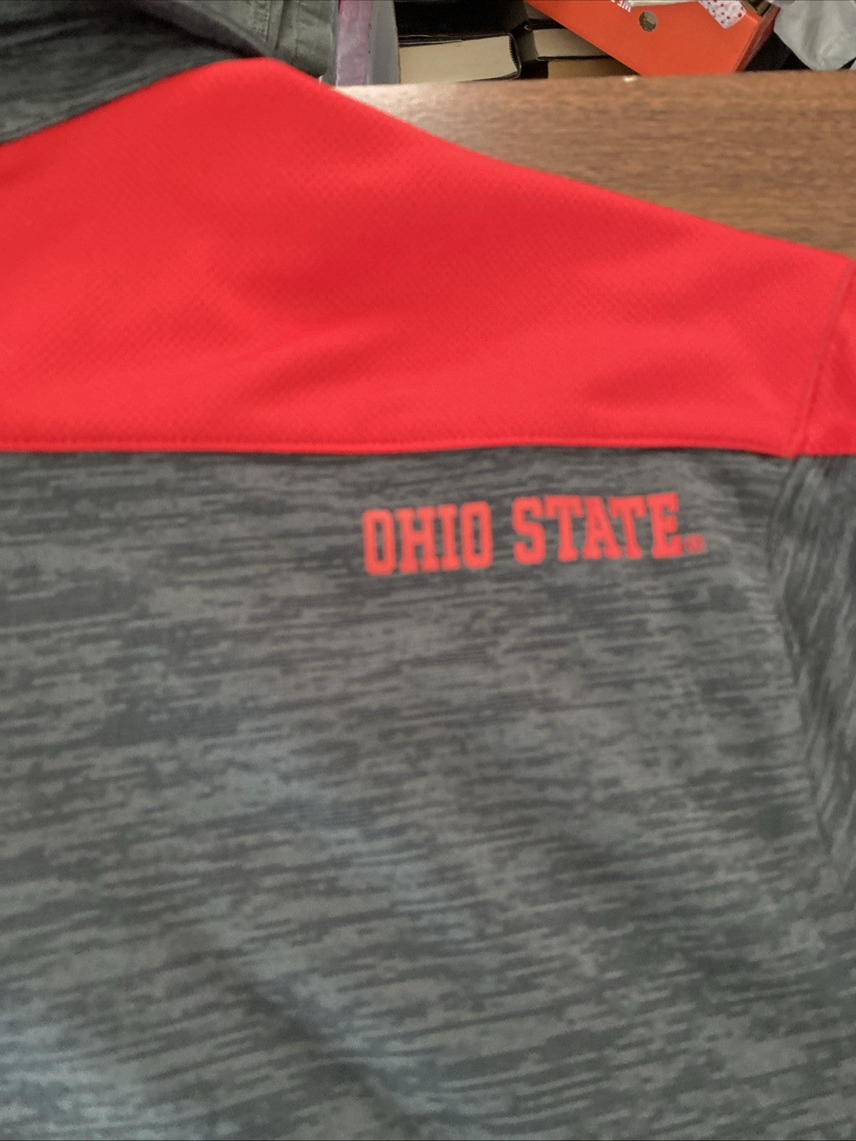 Varsity Ohio State Buckeyes Polo Shirt Mens Size 2XL Gray Short Sleeve Poly