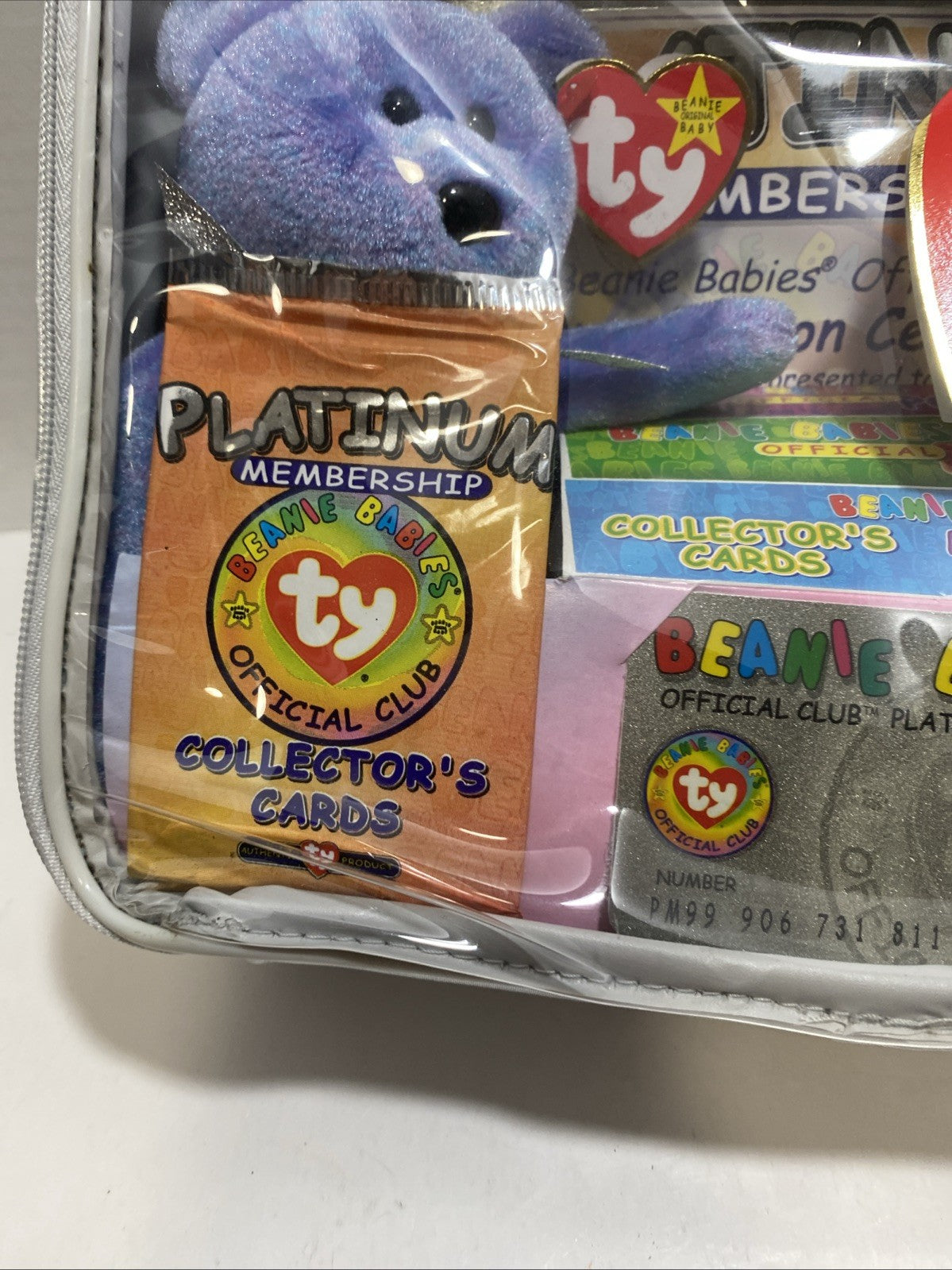ty Beanie Babies Original Membership Club Platinum Kit Bag 1999 Vintage Sealed