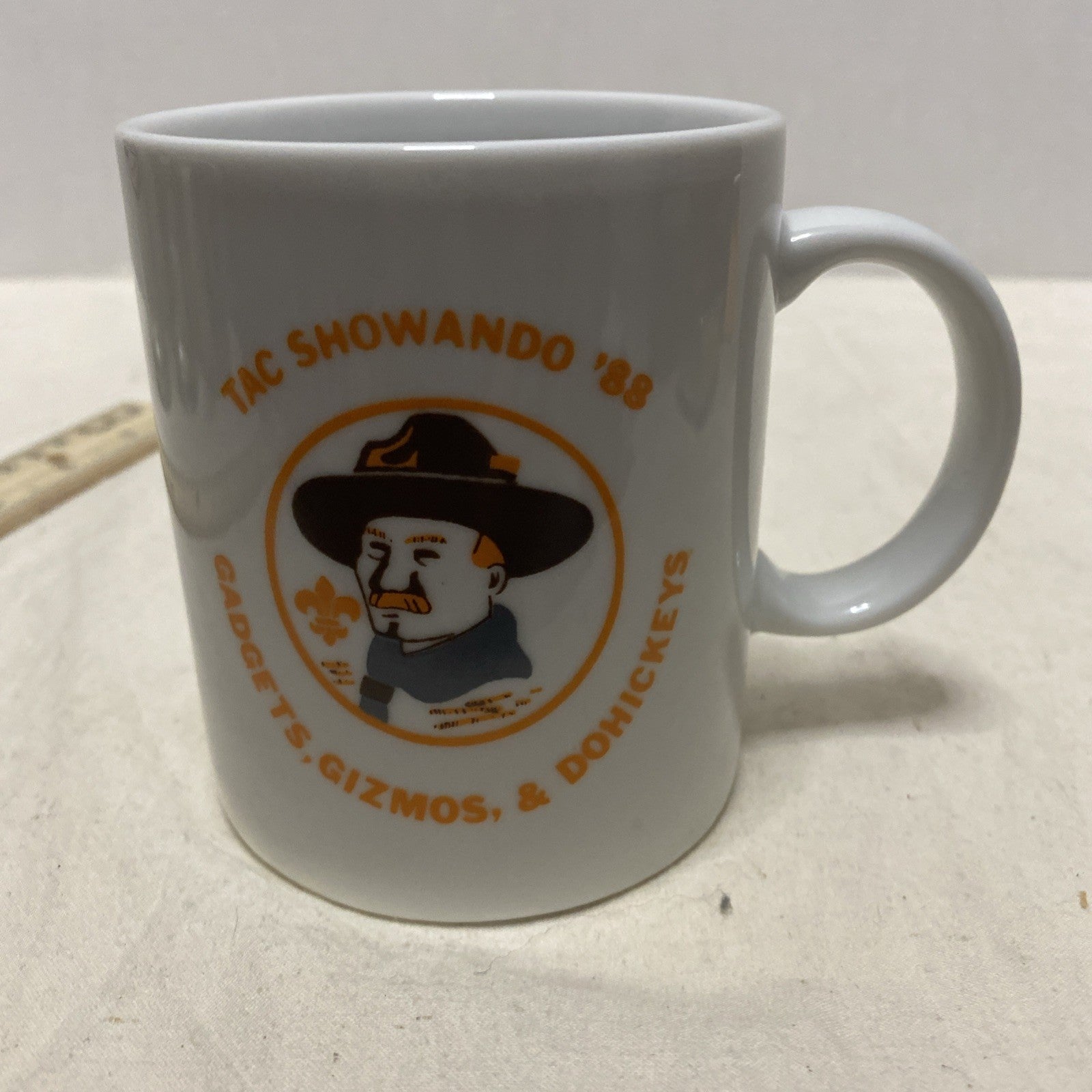 Boy Scout BSA 1980 Pow Wow Coffee Cup Boulder Dam Council Kingman AZ 50th Anniv