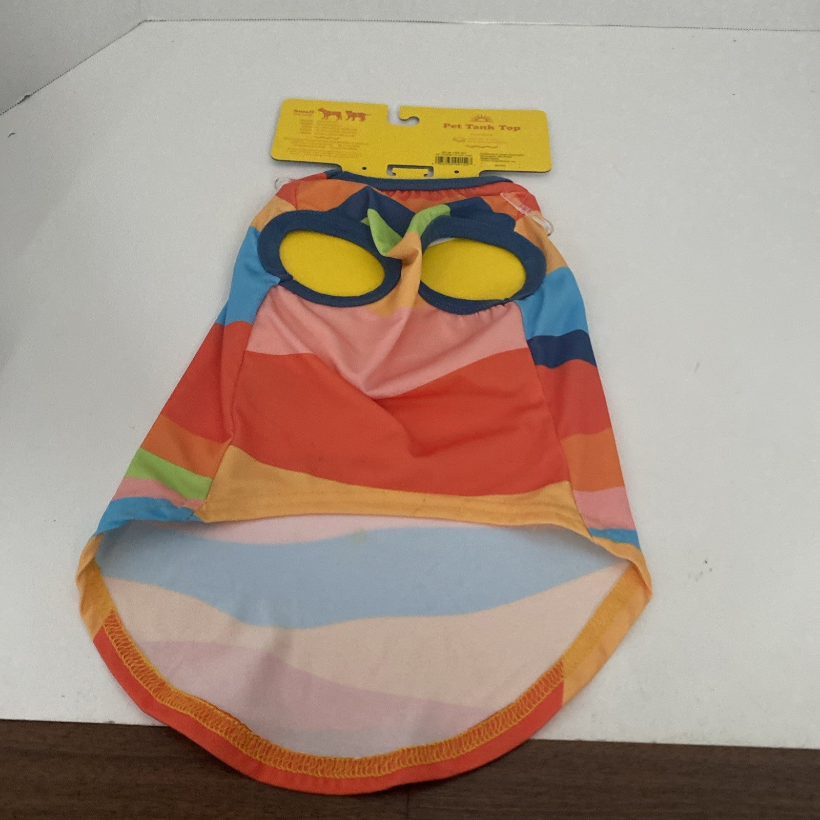 NWT Pet Apparel Multi Color Dog Tank Tee Sunrise Orange Blue - Size Small