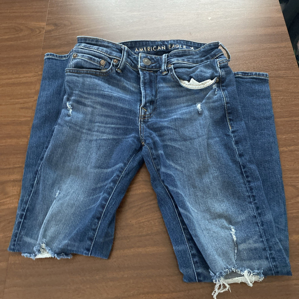 American Eagle next level flex 28X 30 women’s jeans Distressed