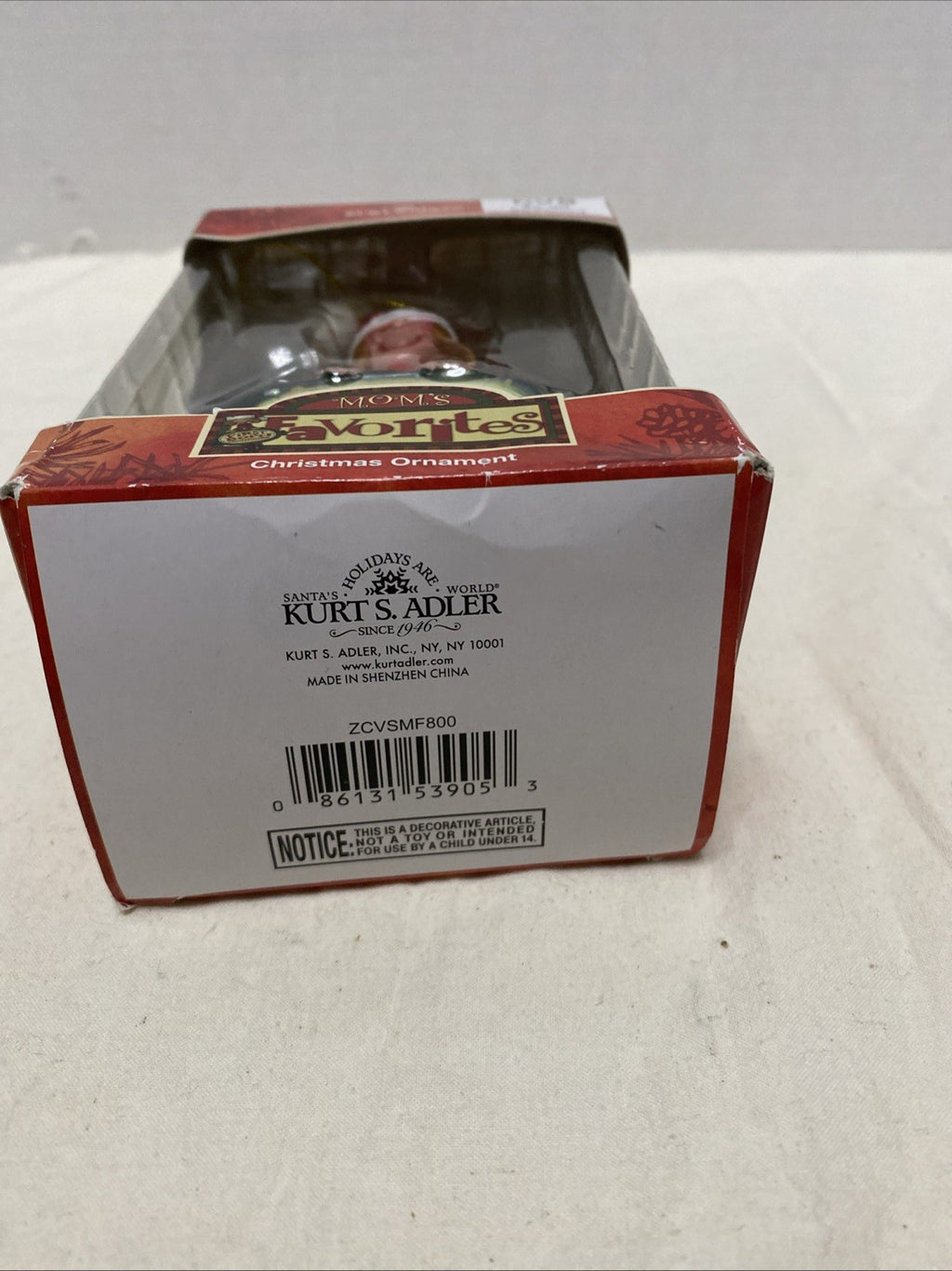 Kurt Adler Mom's Favorite Christmas Tree Ornament First Born Box Box NEW