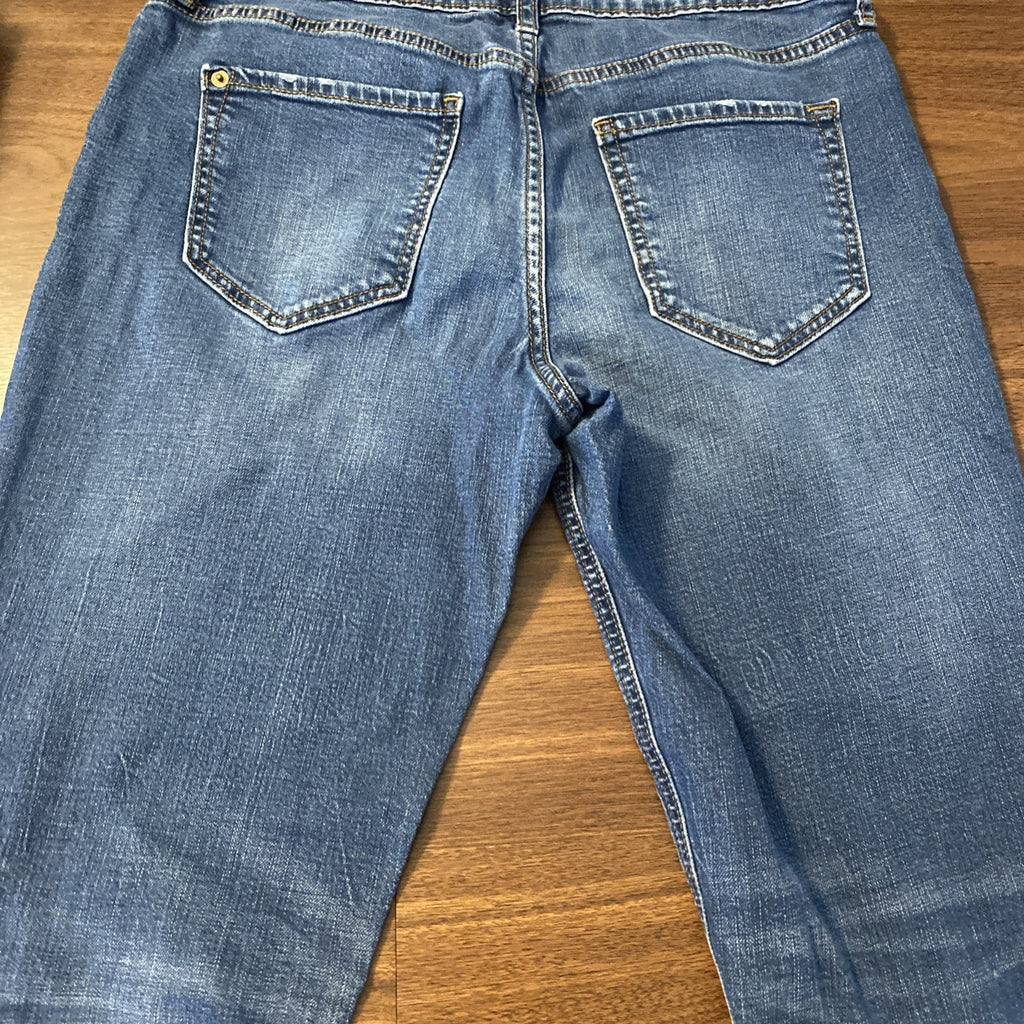 Old Navy Boyfriend Skinny Blue Jeans Women’s Sz 4 Distressed 