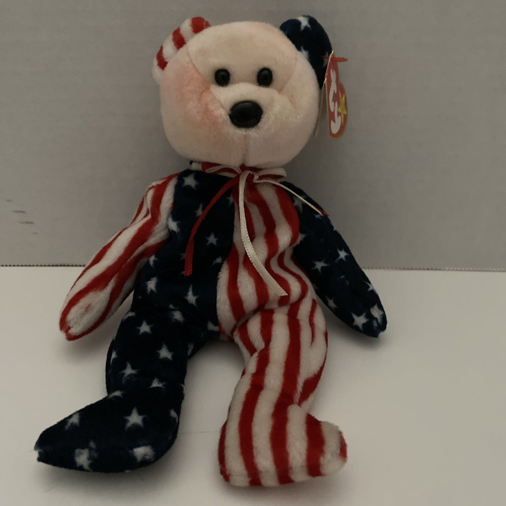 TY Beanie Baby - SPANGLE the Bear (Pink Head Version) (8.5 inch)