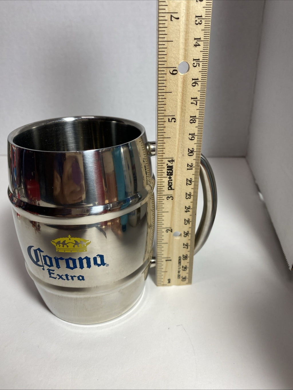 Stainless Steel Mug with Corona Extra Logo & Text, from Calhoun Sportswear
