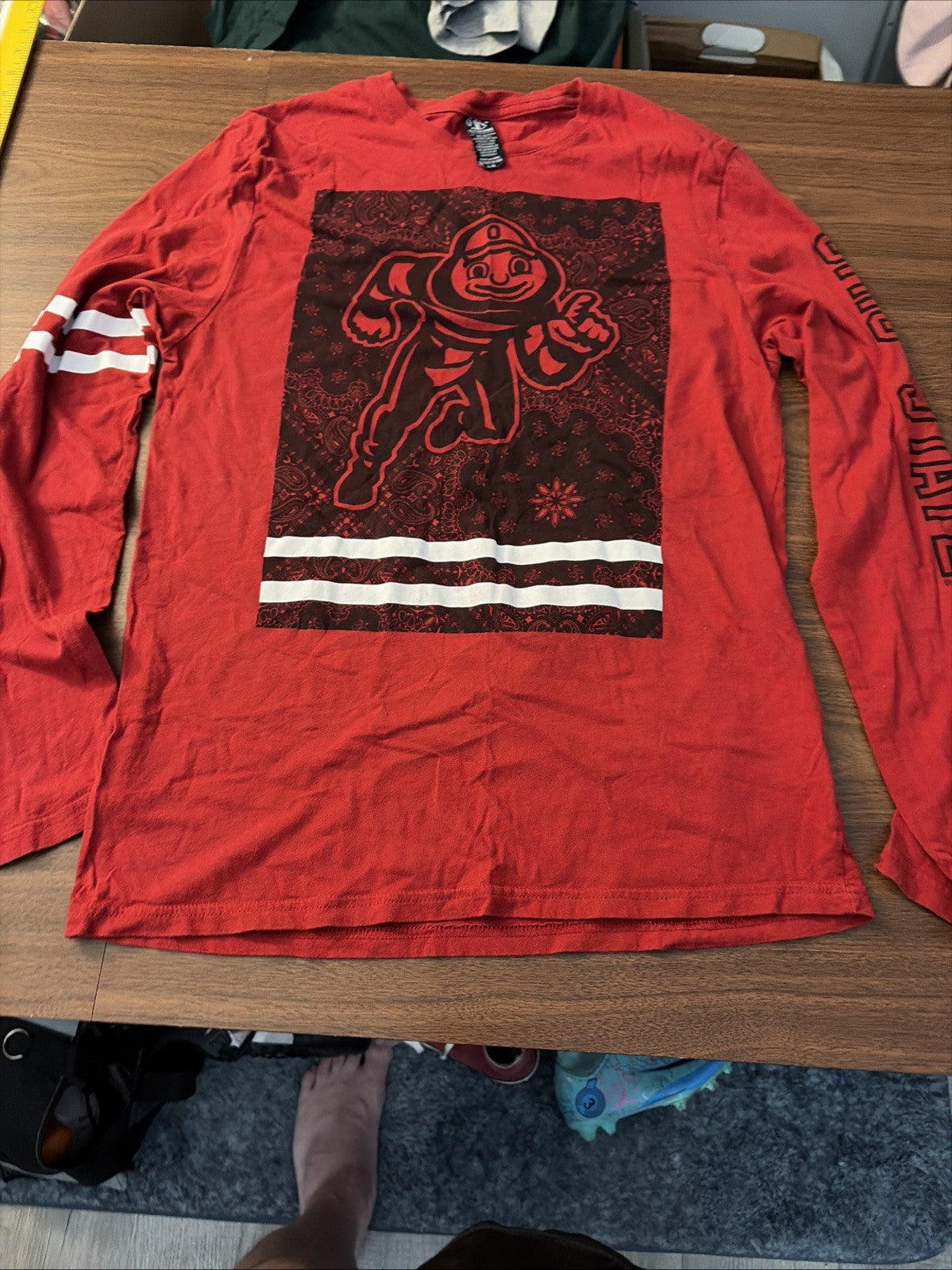 Recycled Karma Men’s Large Ohio State University Buckeyes Long Sleeve T Brutus ￼