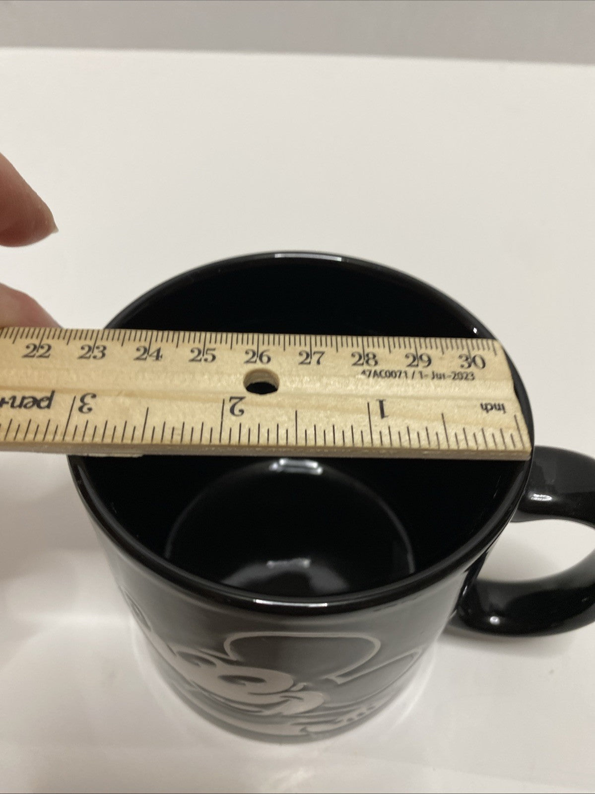 Disney Etched Mickey Mouse Black White 3D Print Coffee Mug Cup 12oz Retro Look