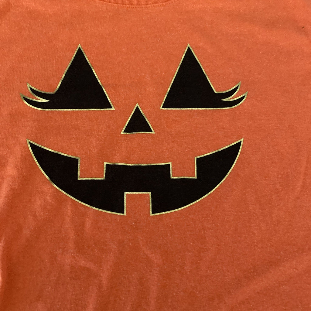 Halloween Pumpkin Face Orange T Shirt Youth 3XL 22 Short Sleeves Free Shipping