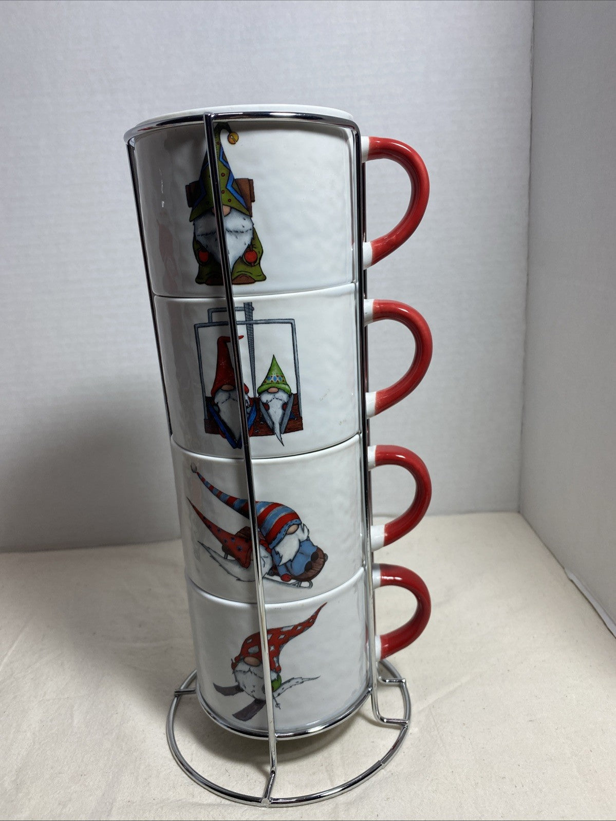 Adorable Gnome Coffee Tea Espresso Cup Mug Set And Holder