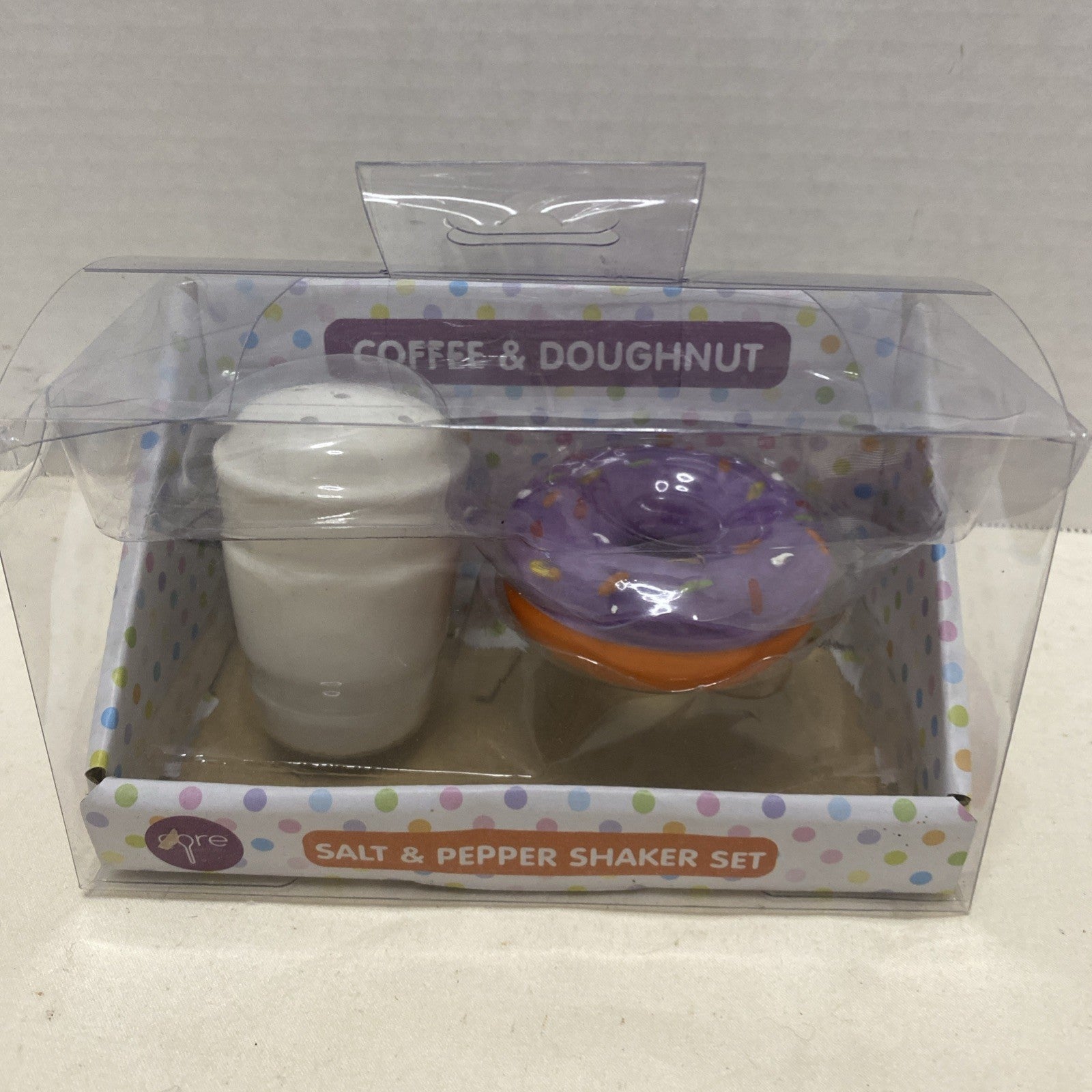 Coffee & Doughnut Salt & Pepper Shaker Set Ceramic Core Kitchen