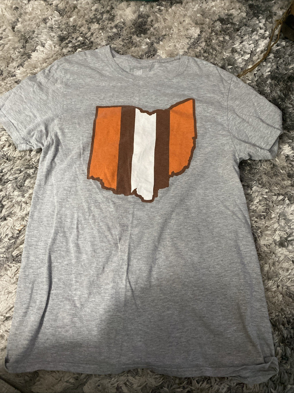 Cleveland Brown state of Ohio shirt adult medium short sleeve T-shirt