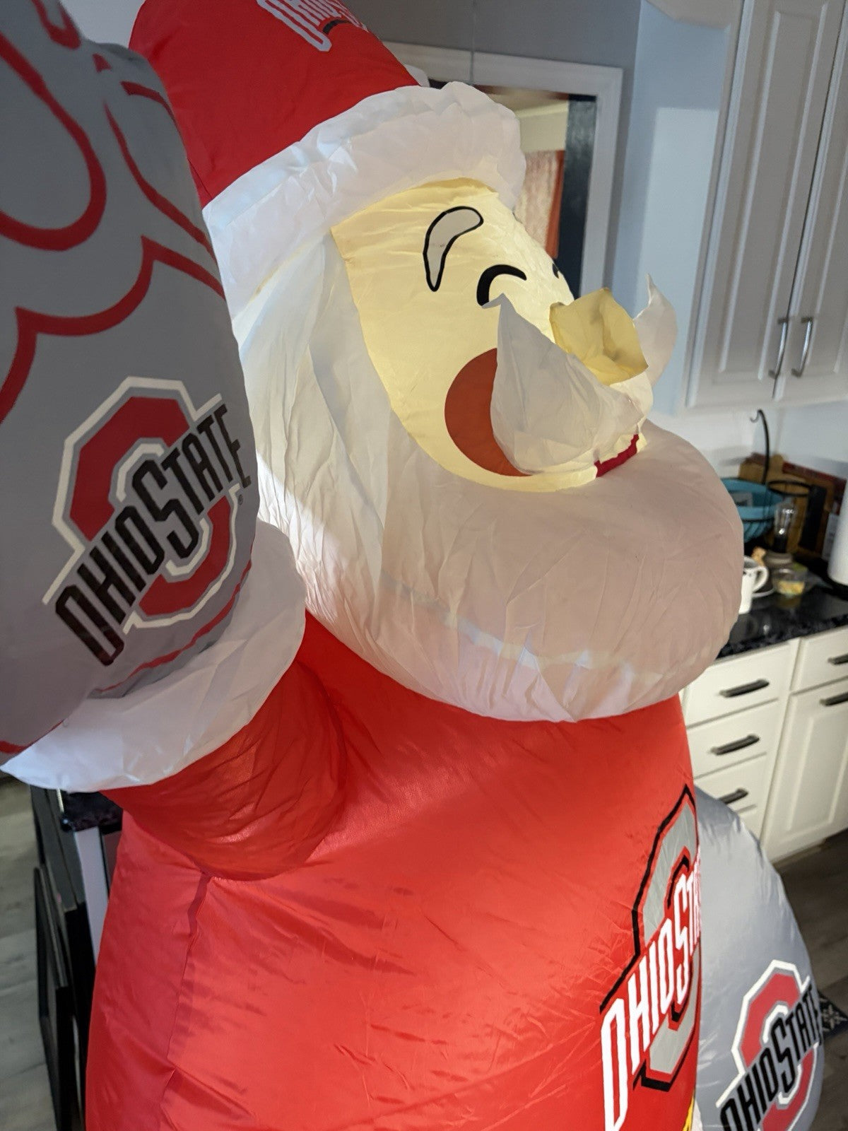 7' Air Blown LED Inflatable NCAA Ohio State University Buckeyes Santa Claus