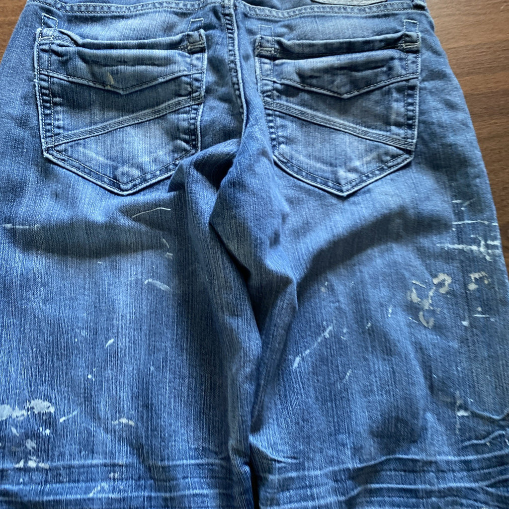 Helix Ladies Loose Straight Fit Jeans 30/32 Distressed Paint Jeans