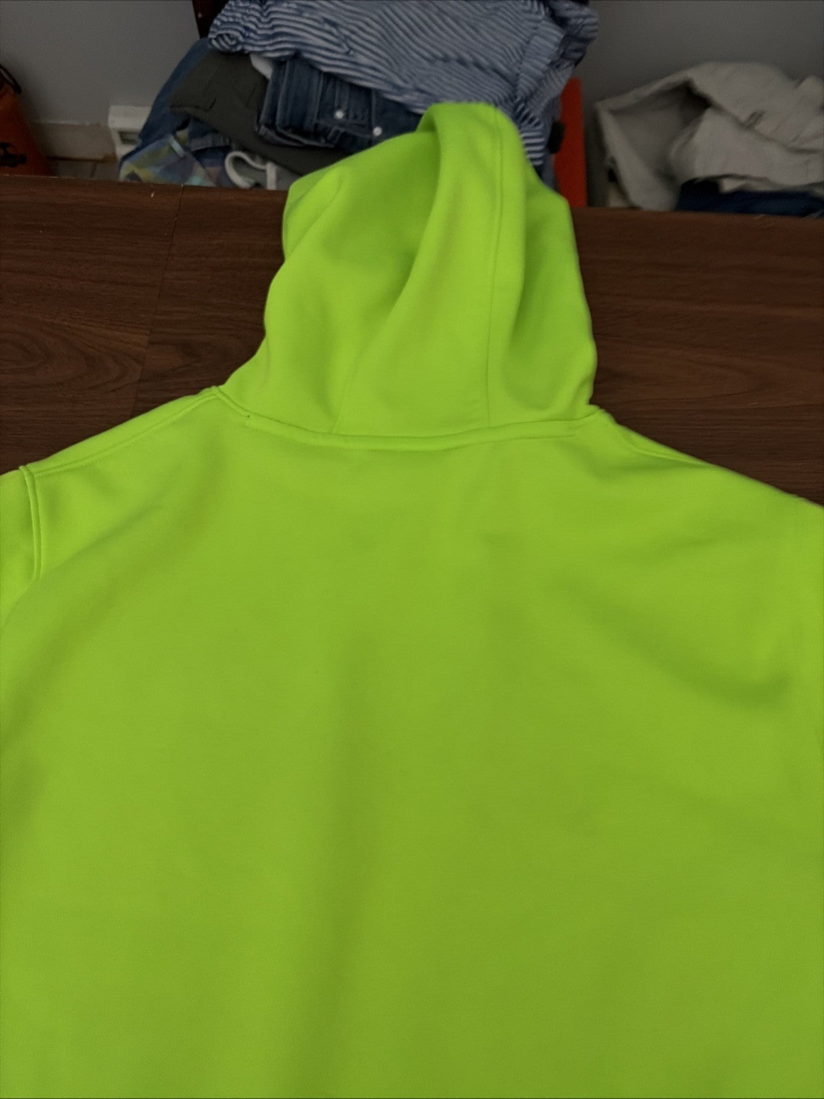 Men’s Under Armour Hoodie Hooded Pullover Green Logo Size Large Loose