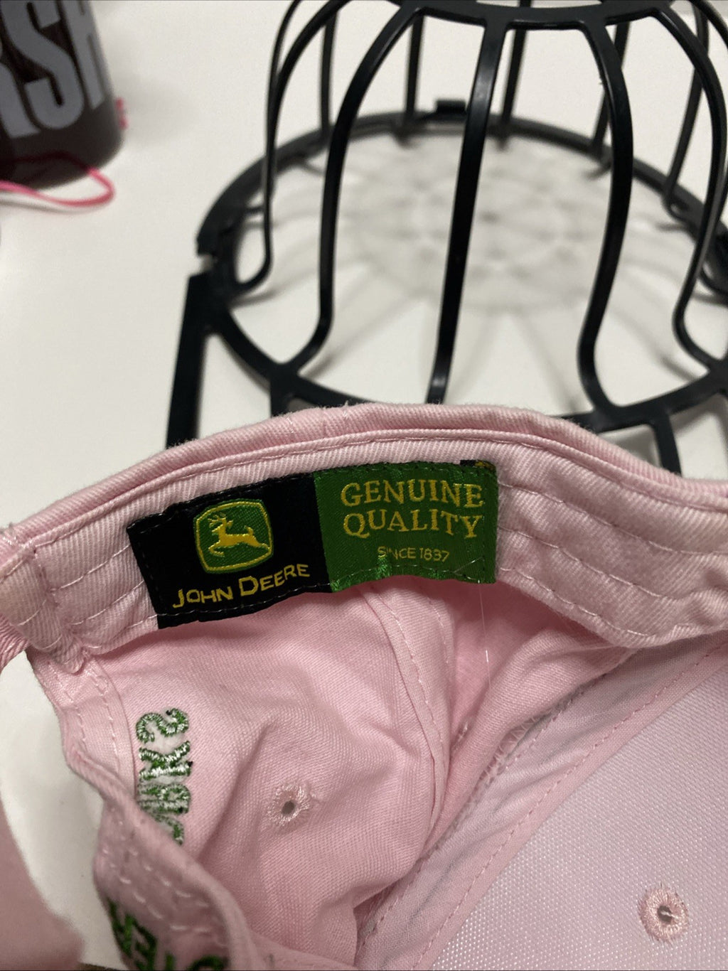 John Deere women’s pink ball cap camo trim harvester works