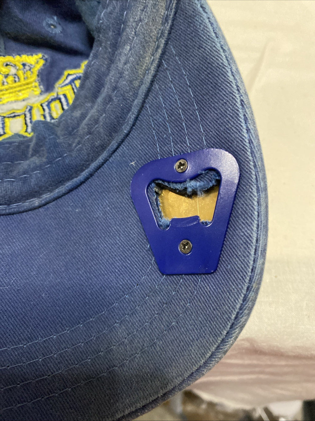 Corona Extra Adjustable Hat W/ Bottle Opener On Bill Blue