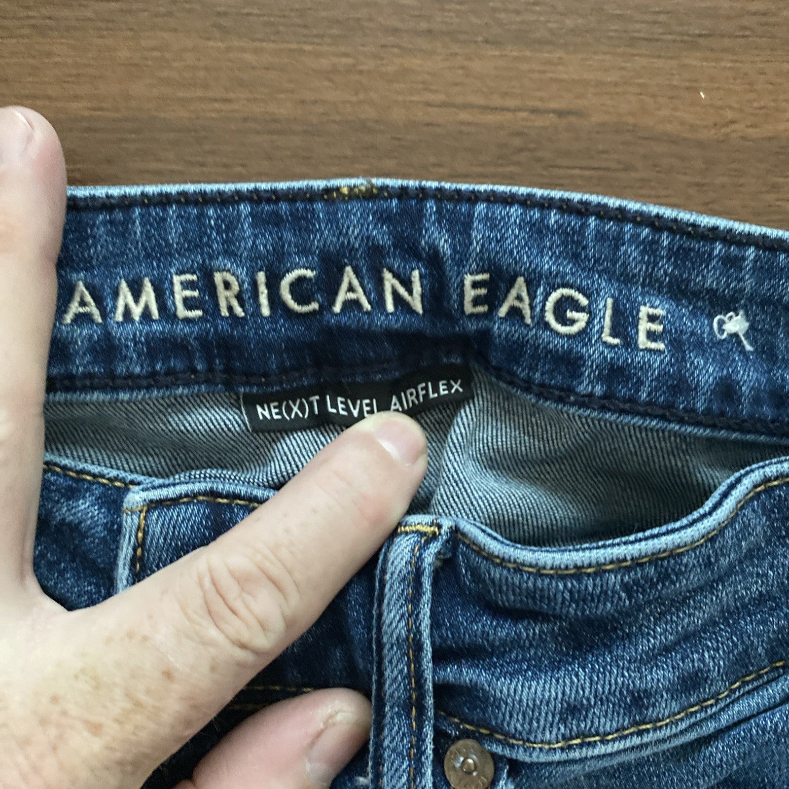 American Eagle next level flex 28X 30 women’s jeans Distressed
