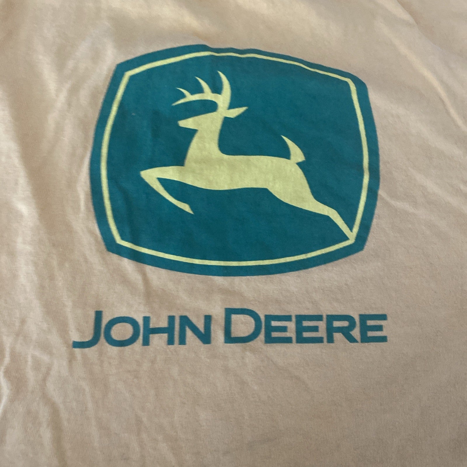 VTG John Deere Nothing Runs Like A Deere T-Shirt Yellow 2XL Men's Free Shipping