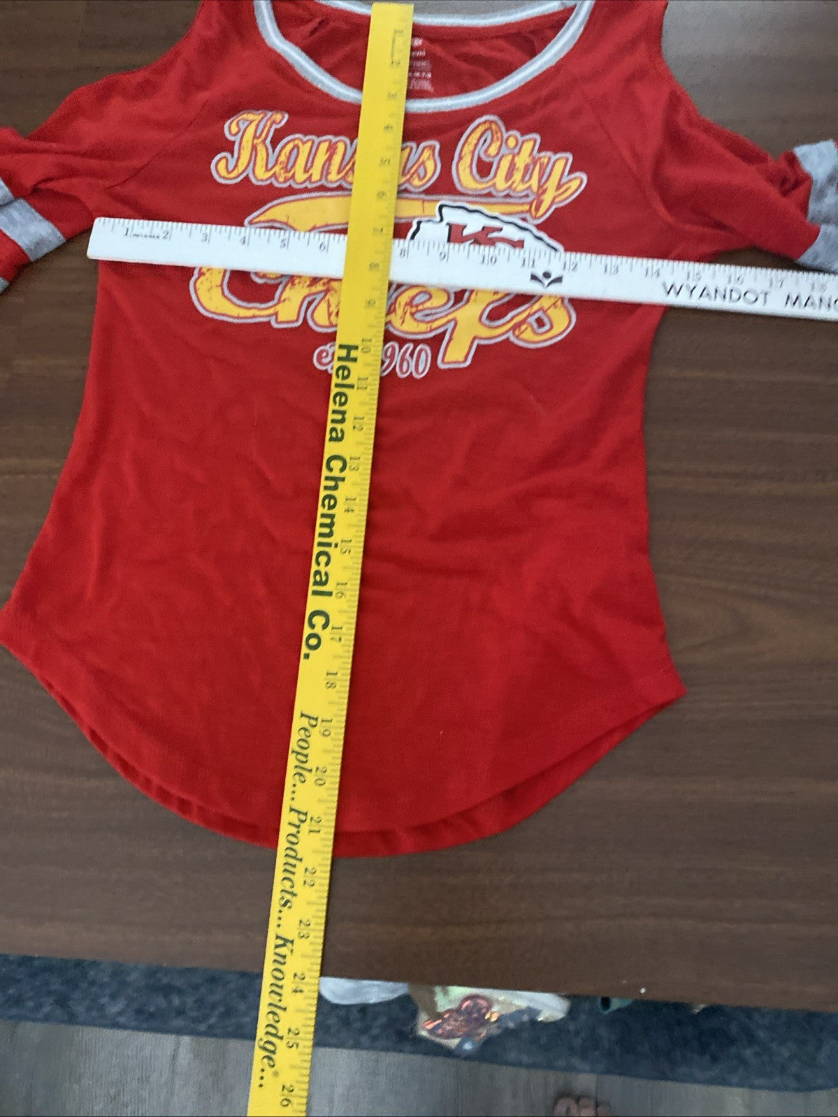 NFL Kansas City Chiefs Juniors Teens  3/4 Sleeve T-Shirt Medium 7/9