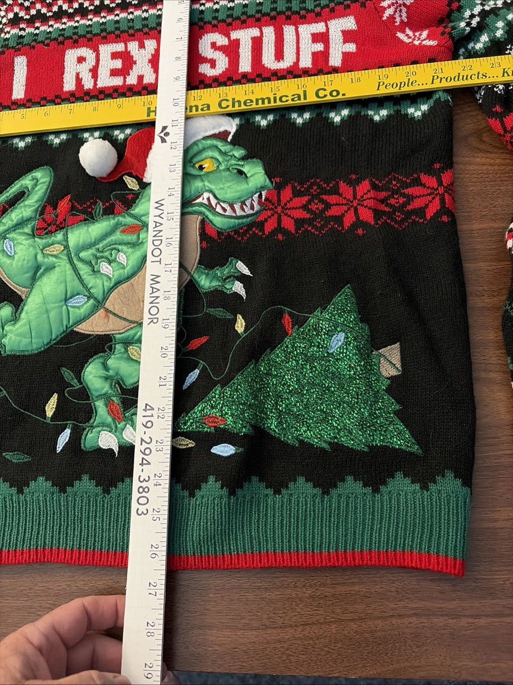 Holiday Time I Rex Stuff Ugly Mens Christmas Holiday Sweater Size M (38-40)