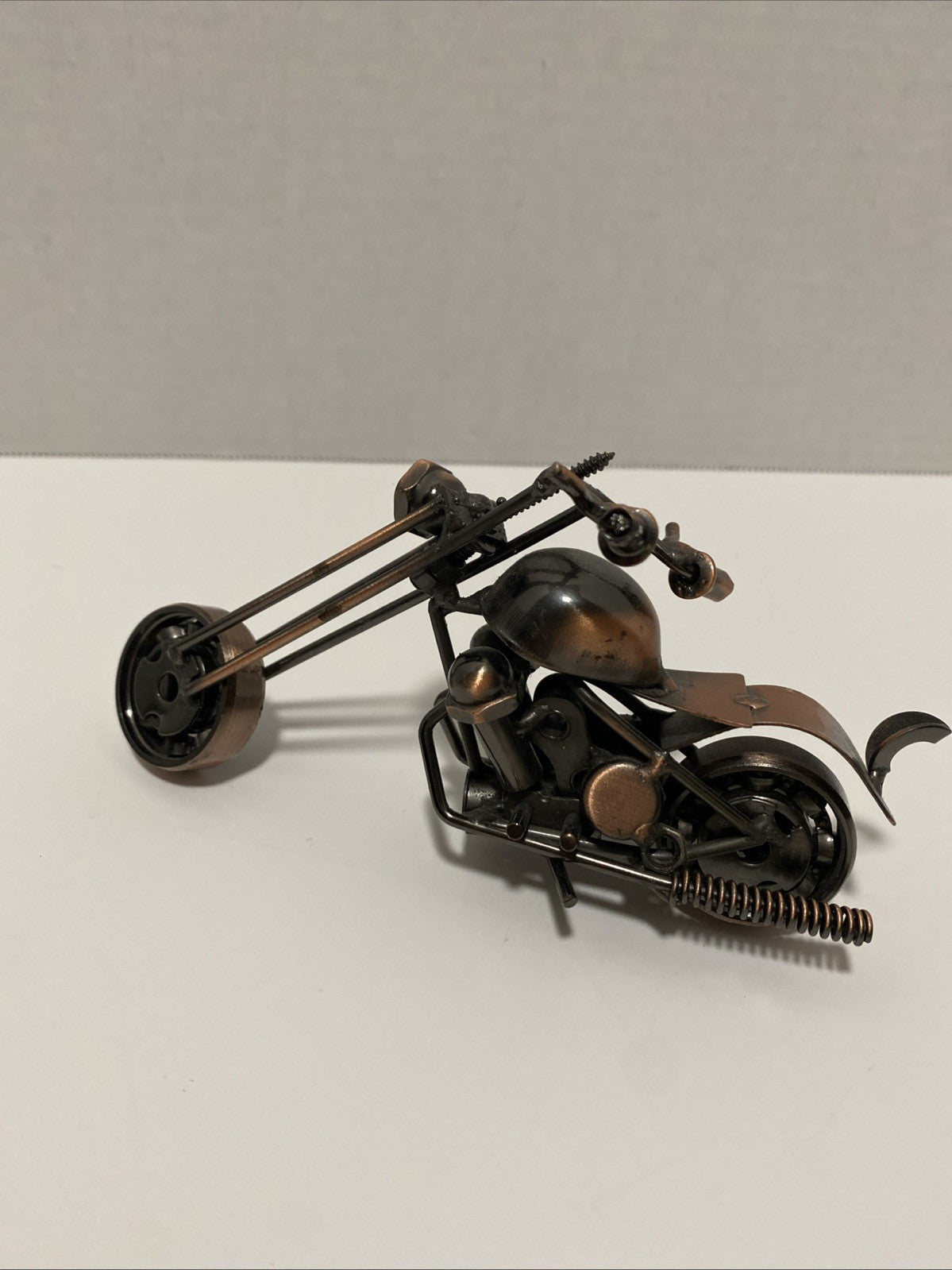 Retro Collectible Metal Motorcycle Model Handmade Motorbike Sculpture Home Decor