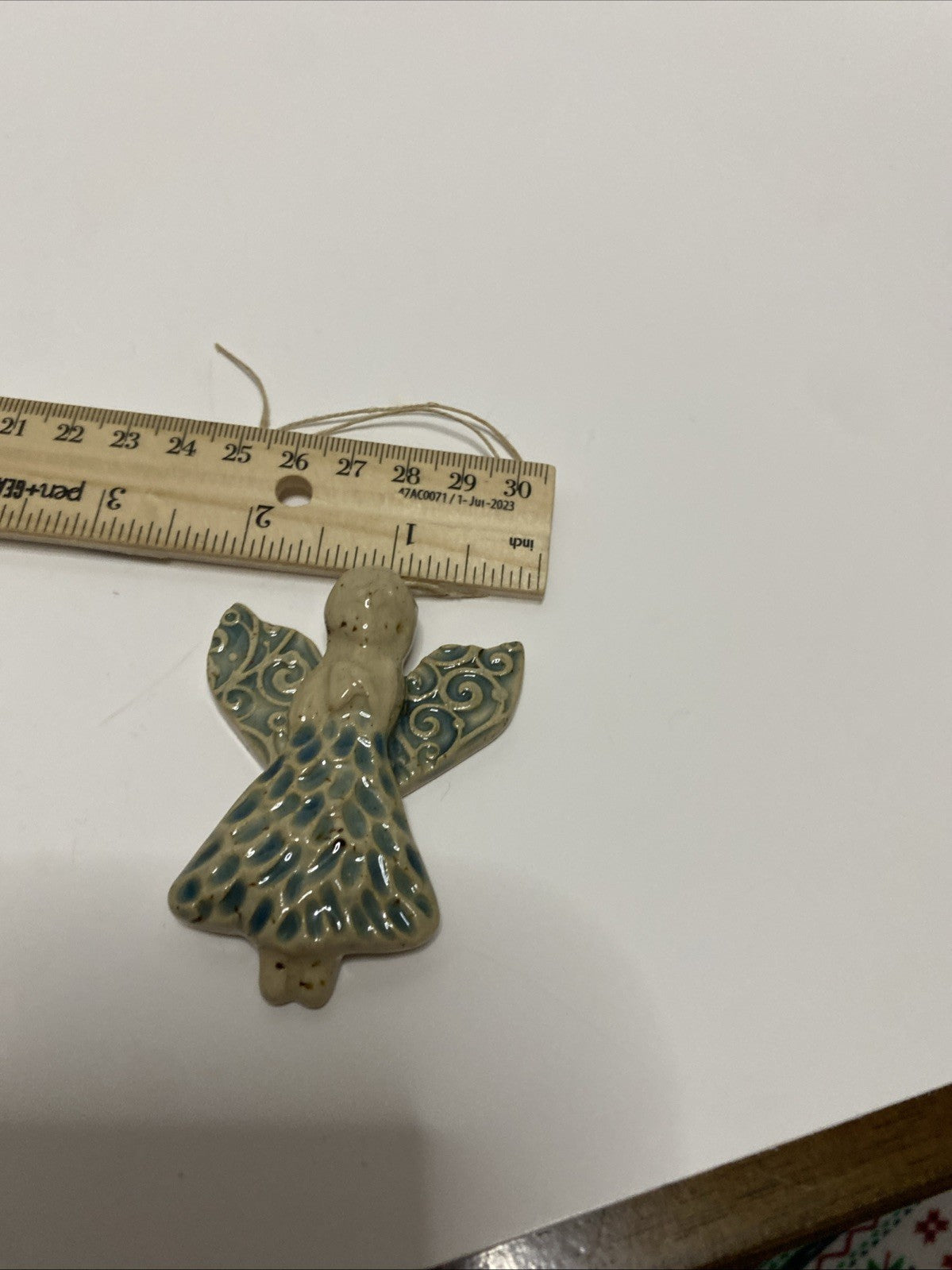 Pottery Christmas Angel Ornament