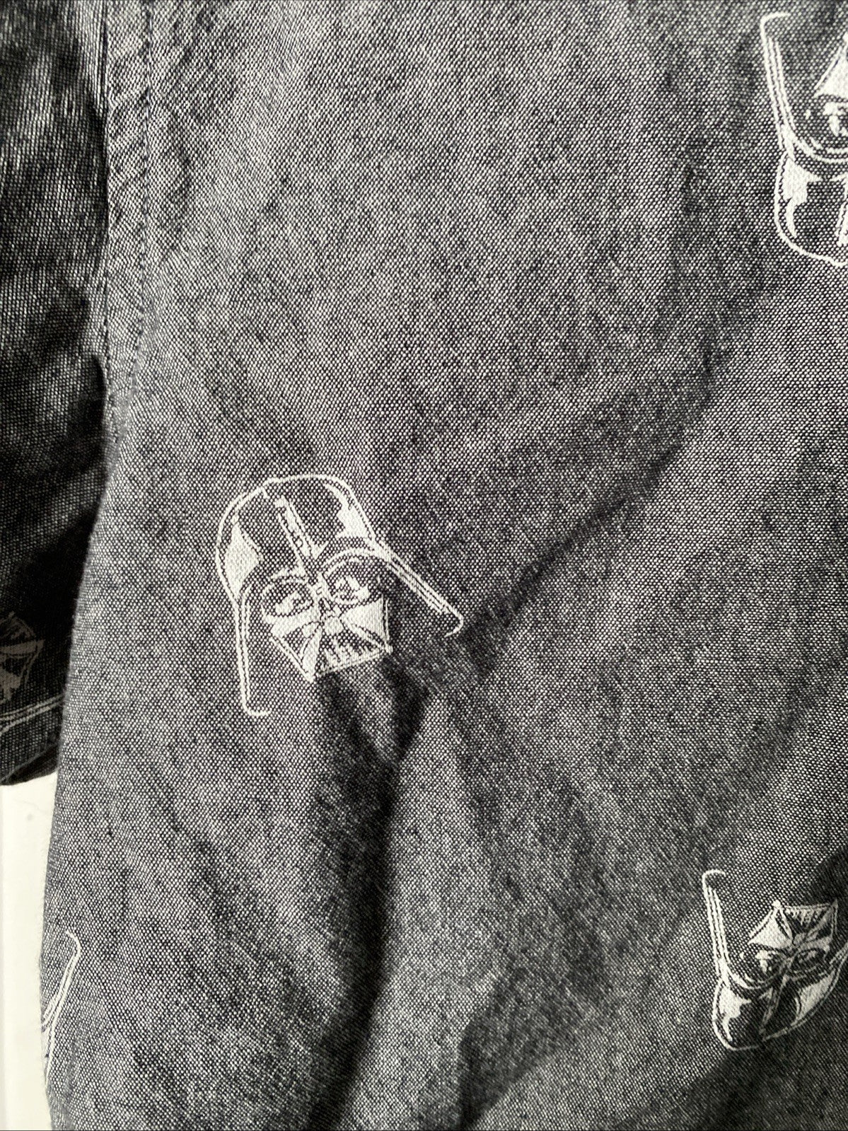 darth vader button up Men’s Small Short Sleeve Gray Shirt