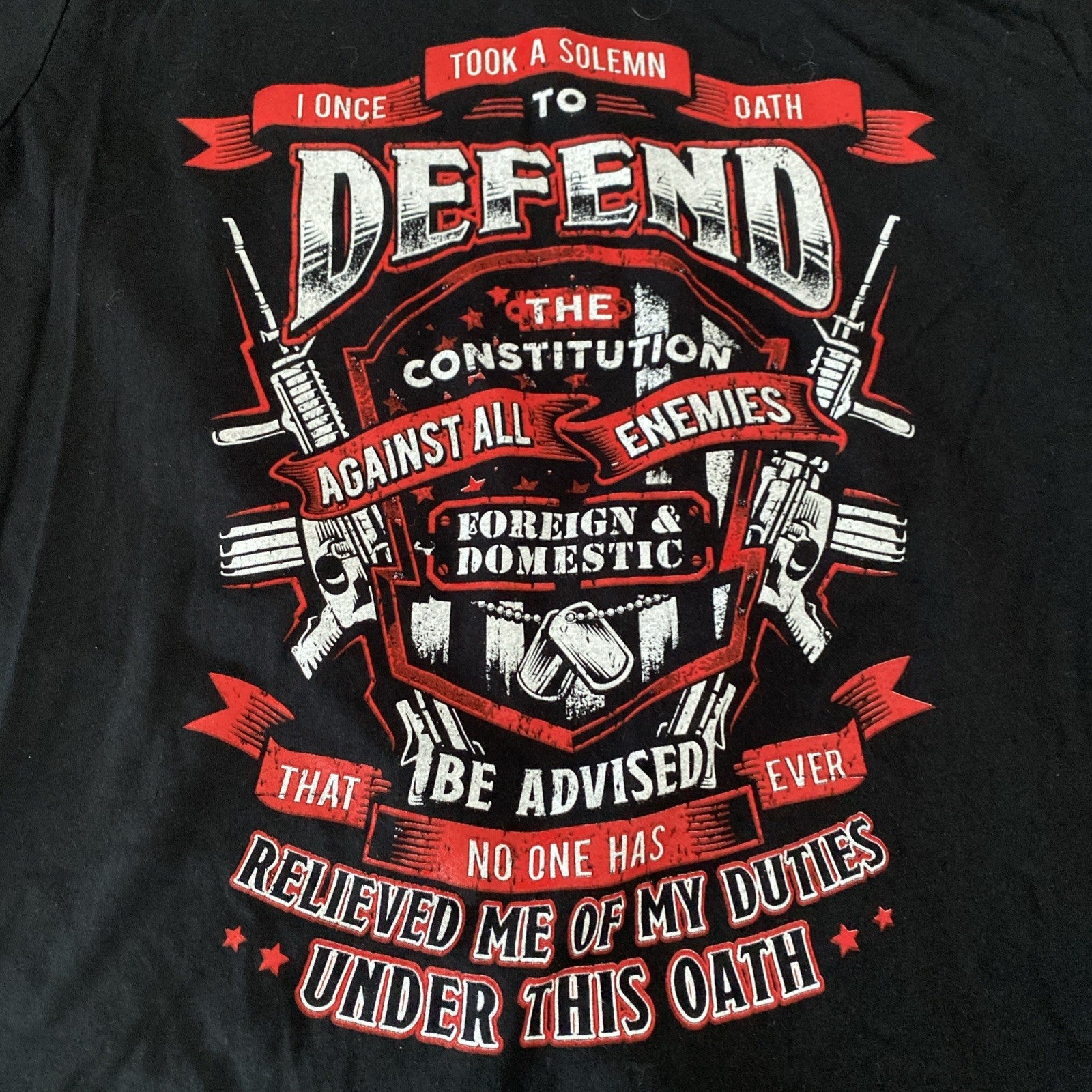 Bad ass apparel solemn oath men’s large T-shirt short sleeve black free shipping