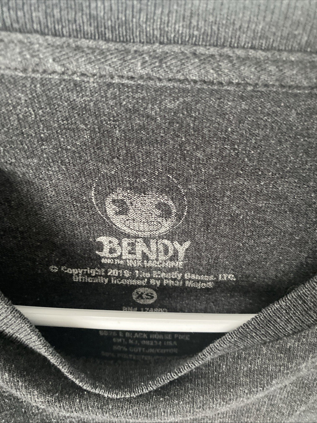 Bendy and The Ink Machine Cartoon Character Gray Mens Tshirt Tee Short Sleeve 