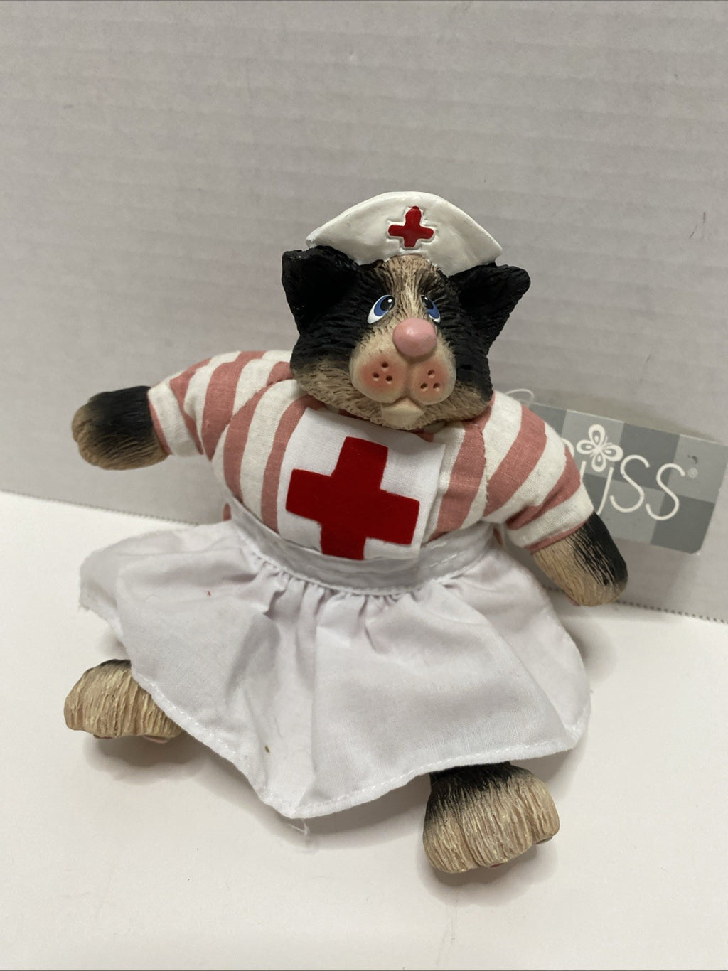 Vintage Russ Berries Nurse T.L.C Plush Beanbag Shelf Sitter Cat Nurse Medical
