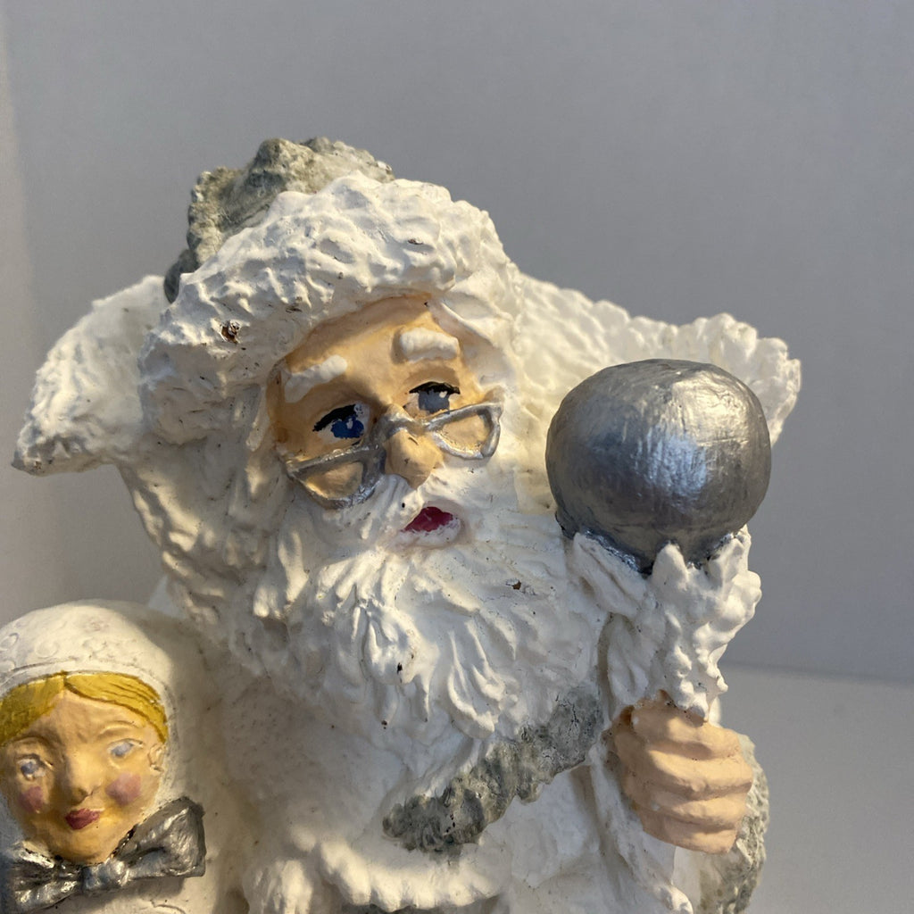 Santa Resin Figurine 12” Christmas Vintage statue with baby new year