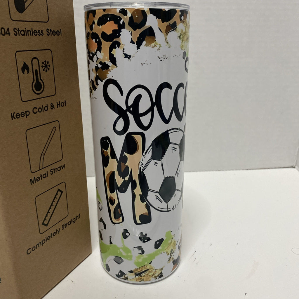 PID Life 20 Oz Sublimation Tumbler  Soccer Mom metal straw